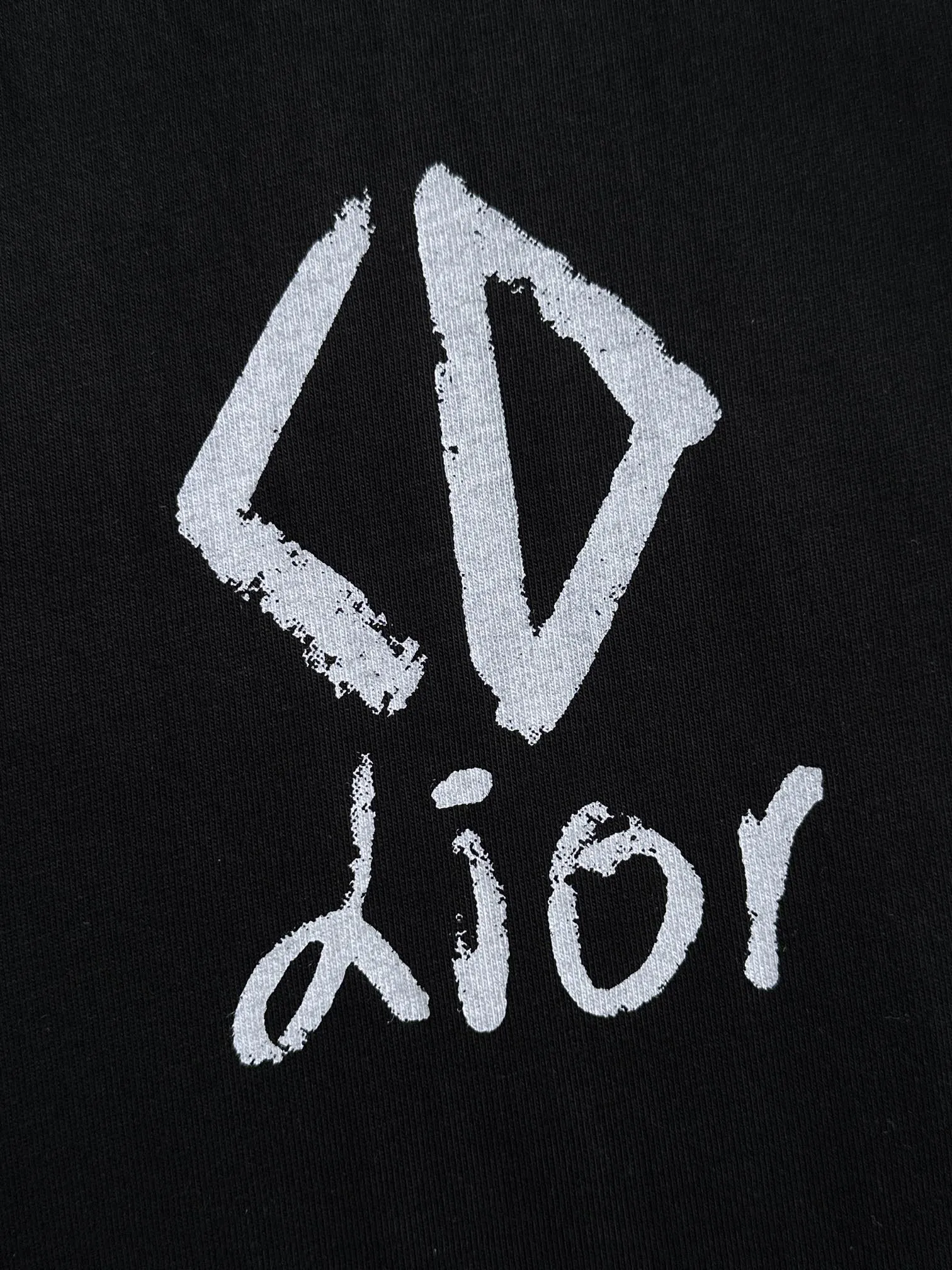 🅿️170 (arrives the next day) Dior 2025 new style graffiti letter logo on the front and back, same style for men and women, short-sleeved T-shirt ·Customized 260g 100% double yarn pure cotton fabric ·Dyeing 32 counts double-strand thread ·Collar label, hangtag, main mark and three labels complete Color: black Size: XS S M L