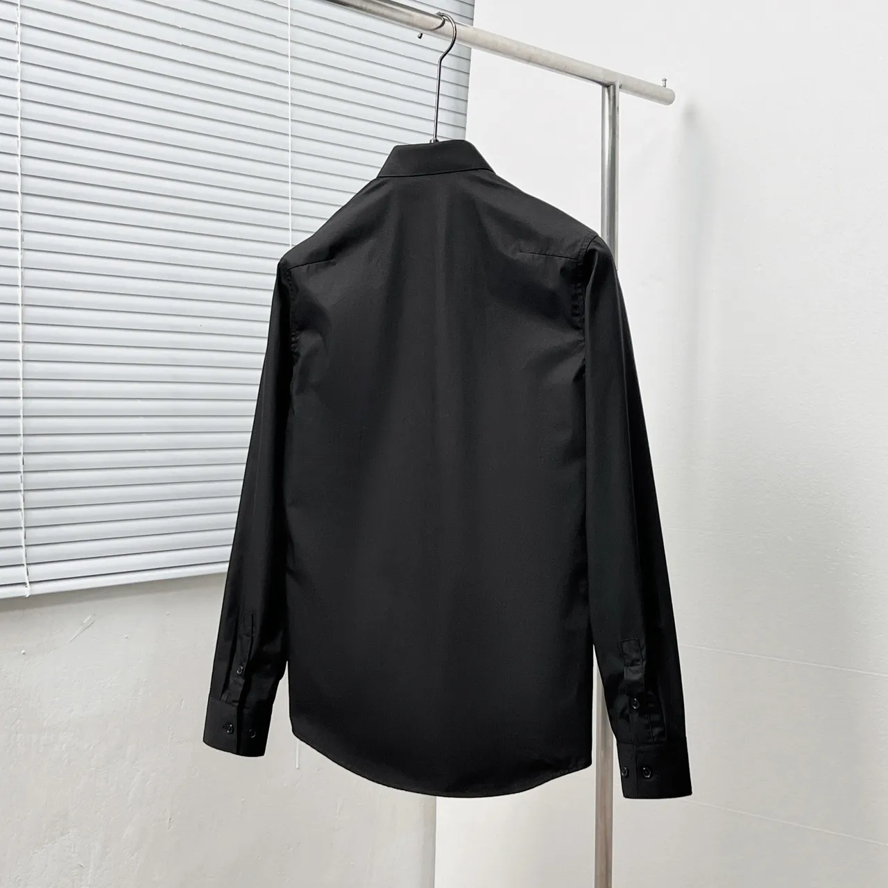 🅿️366 DIO*/Dior placket color-blocked webbing bee embroidered shirt Size: M-3XL Color: Black White