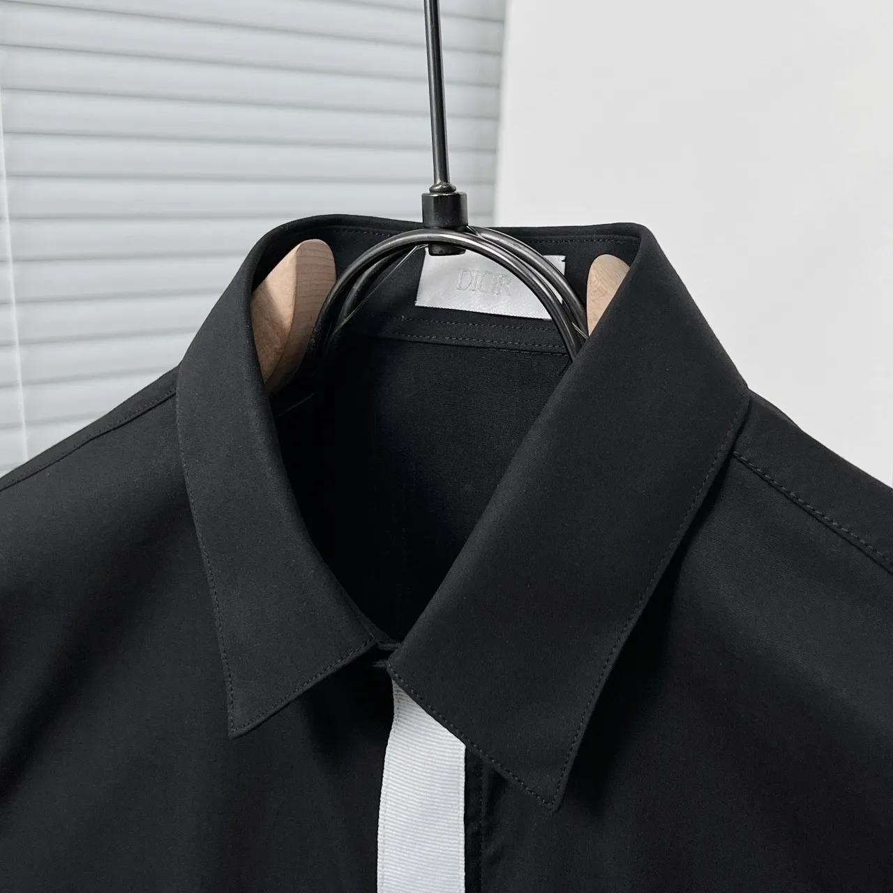 🅿️366 DIO*/Dior placket color-blocked webbing bee embroidered shirt Size: M-3XL Color: Black White