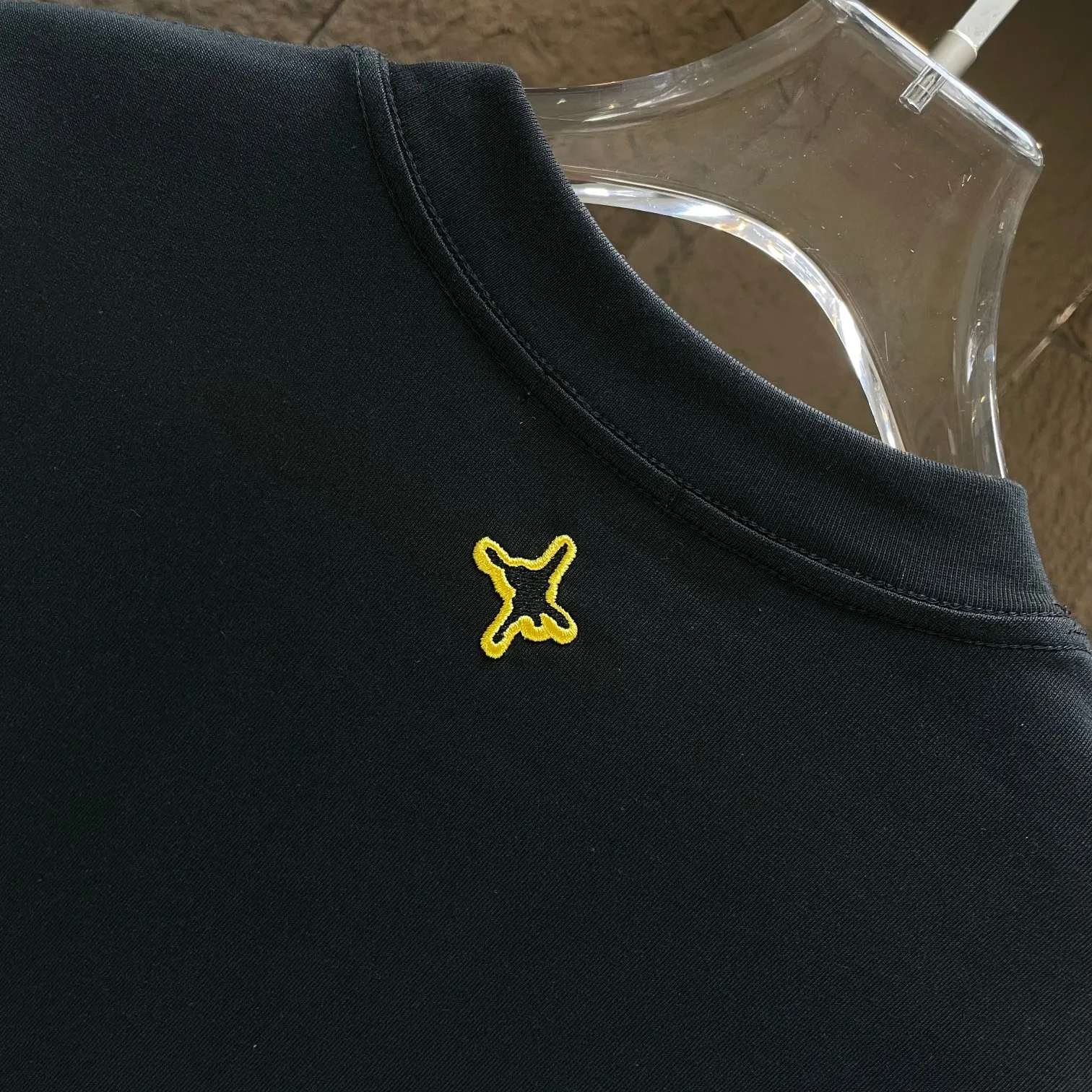 🅿️190 Dio* Dior* 2025 spring and summer new short-sleeved T-shirt Heavy cotton letter logo embroidery Color: black white Size: S M L XL XXL