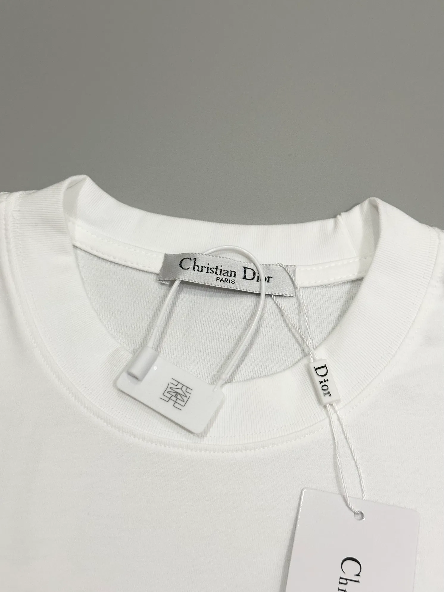🅿️190 [Higher version] Dior Dior 2025 new patch patch little bee embroidery couple style round neck 32 count 280g combed fabric. 🔥Original fabric, full-print patch embroidery on the front and back, the same style as the internet celebrity. It feels very comfortable, fashionable and individual. It is super versatile and looks great for both men and women in autumn. It is a must-have for everyone. Original packaging, hang tag, collar label, washed wheat, complete👍. Color: black white. Size: S to xL