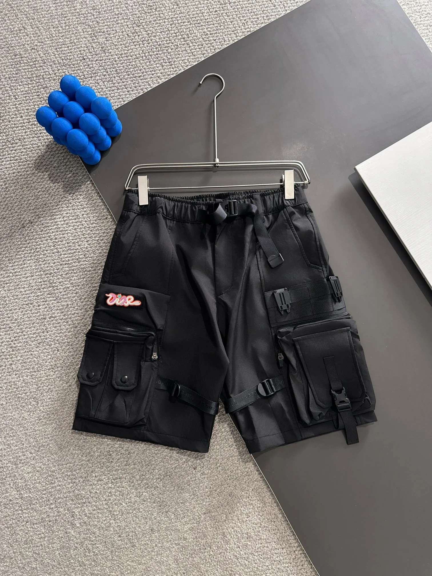 🅿️360 next day shipping Dior Dior Heavy Industry Design Functional Workwear 2025 Men's Summer Multi-Pocket Paratrooper Pants Loose Sports Five-Fifth Pants Trendy Heavy Industry Medium Pants Size M-3XL