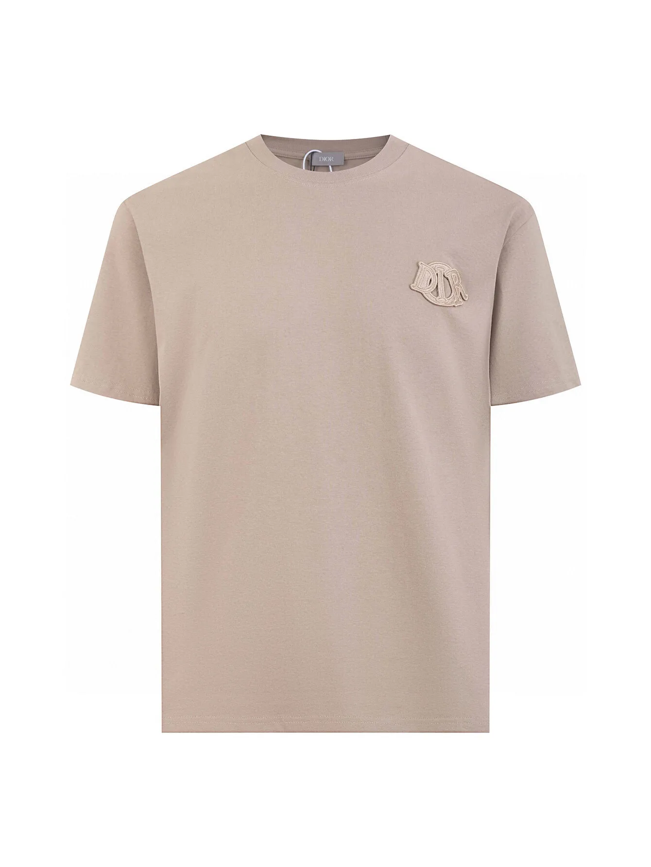 🅿️240 (ZP version) cabinet pressure-free version - Dior Dior 24 latest official website Three-dimensional embroidered short-sleeved T-shirt with chapter on the chest, same style for men and women - Used 300g of the original washed 100% cotton custom-dyed double yarn fabric Threads are dyed in the same vat with zero color difference Exclusive quality difference currency Welcome to compare - Color: white apricot blue - Size: S M L XL