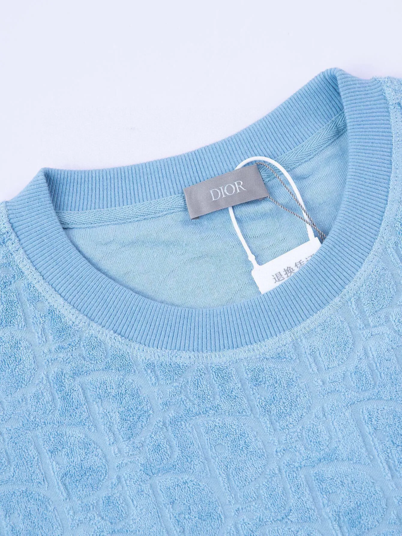 🅿️260 (ZP version) -Dior official website classic towel embroidered jacquard short-sleeved T-shirt, same style for men and women -Using the original 280g custom-made cotton imported Luwei towel jacquard fabric, threads are dyed in the same cylinder with zero color difference, exclusive quality difference currency, welcome to compare -Color: black white blue -Code number: S M L XL