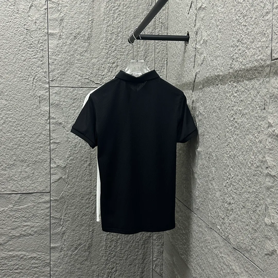 🅿️180 Dio*Dior* short-sleeved POLO 2025 spring and summer new style, simple letters 1947 embroidered pique fabric, short-sleeved polo stand-up collar, same style for men and women Size: M L XL 2XL 3XL Color: black white