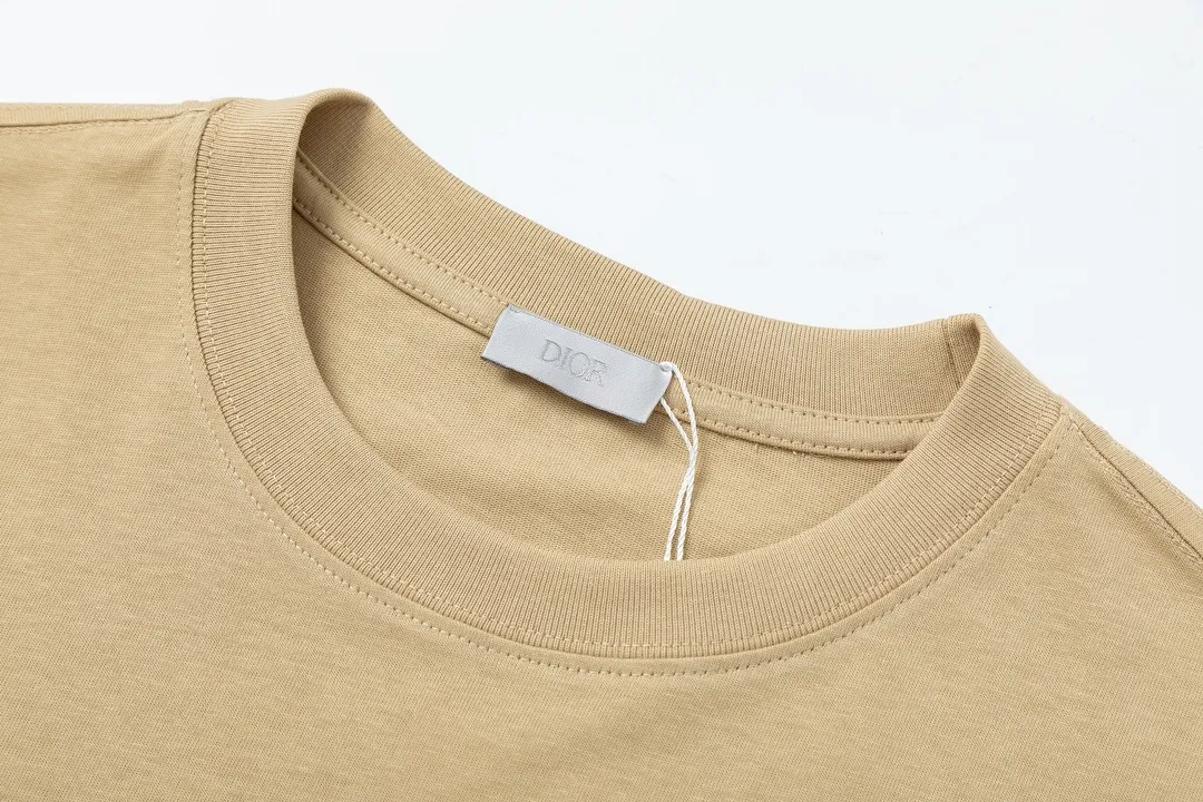 🅿️170 Dior Dior joint stone island series 2025 new three-dimensional silicone letter logo Uniform short-sleeved T-shirt for men and women ·Customized 280 grams of 100% double yarn pure cotton fabric ·Defined dyeing of 32 double-strand threads ·Laser three-dimensional convex glue technology ·Collar label, hangtag, main mark and three labels complete Color: Khaki Size: XS S M L