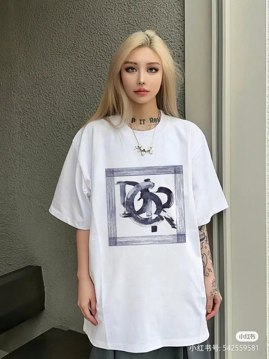 🅿️170 [DIOR Dior] 2025FW short-sleeved T-shirt LOGO printing High-end 26s double yarn 300g fabric Heavy fabric Customized frame ribbing in the same cylinder and dyeing Complete three standards Same style for men and women Color: Black White Size: S M L XL 2XL
