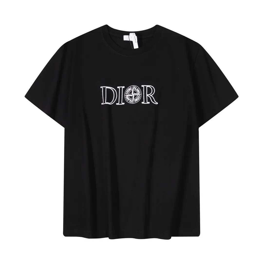 🅿️190 High-quality new Dior-Dior-co-branded Stone Island embroidered short-sleeved T-shirt Size: XS-L