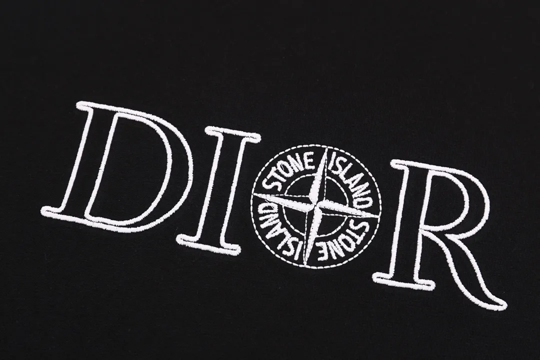 🅿️190 High-quality new Dior-Dior-co-branded Stone Island embroidered short-sleeved T-shirt Size: XS-L