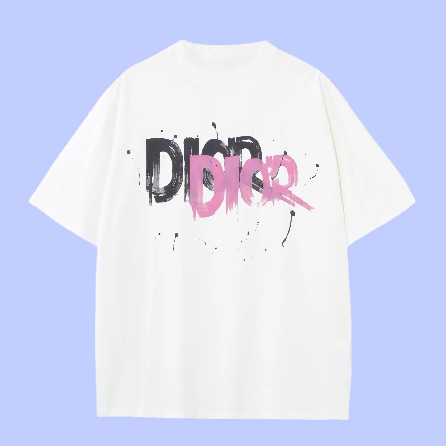 🅿️180 (Profit from cooperation) High-end quality Dior 2025Fall Spring and Summer Series Font logo short-sleeved T-shirt Different from ordinary printing Custom-woven 270G32 double yarn pure cotton fabric Loose version Same style for men and women Size: S M L XL XXL