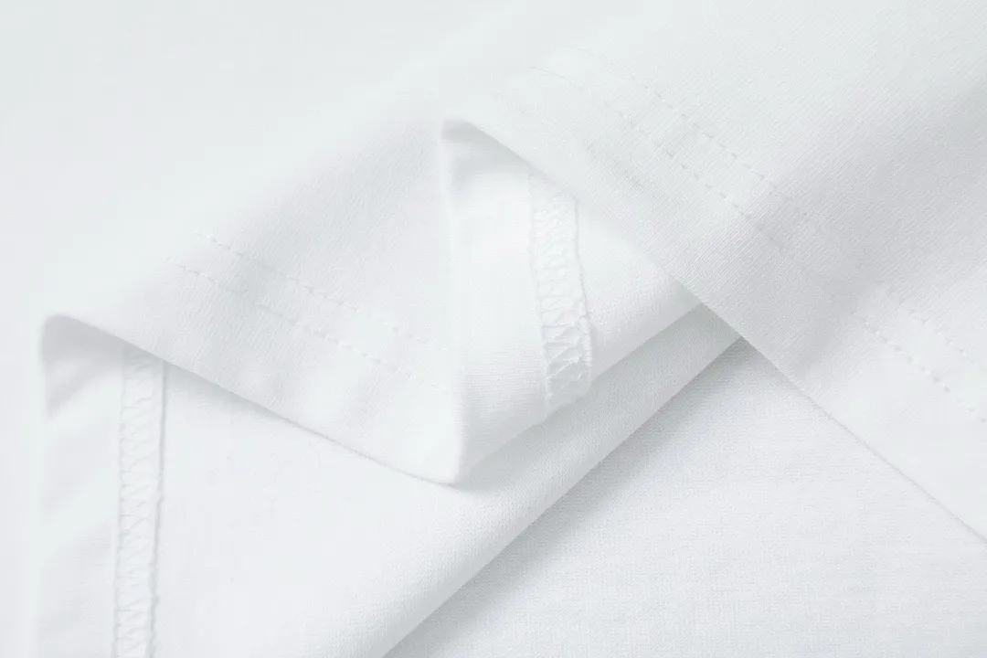 🅿️170 Dior 2025 early spring new style, customized 270g double yarn pure cotton fabric, embroidered fake pockets, hollow letter logo, same style for men and women, short-sleeved T-shirt, color: white, size: XS-L