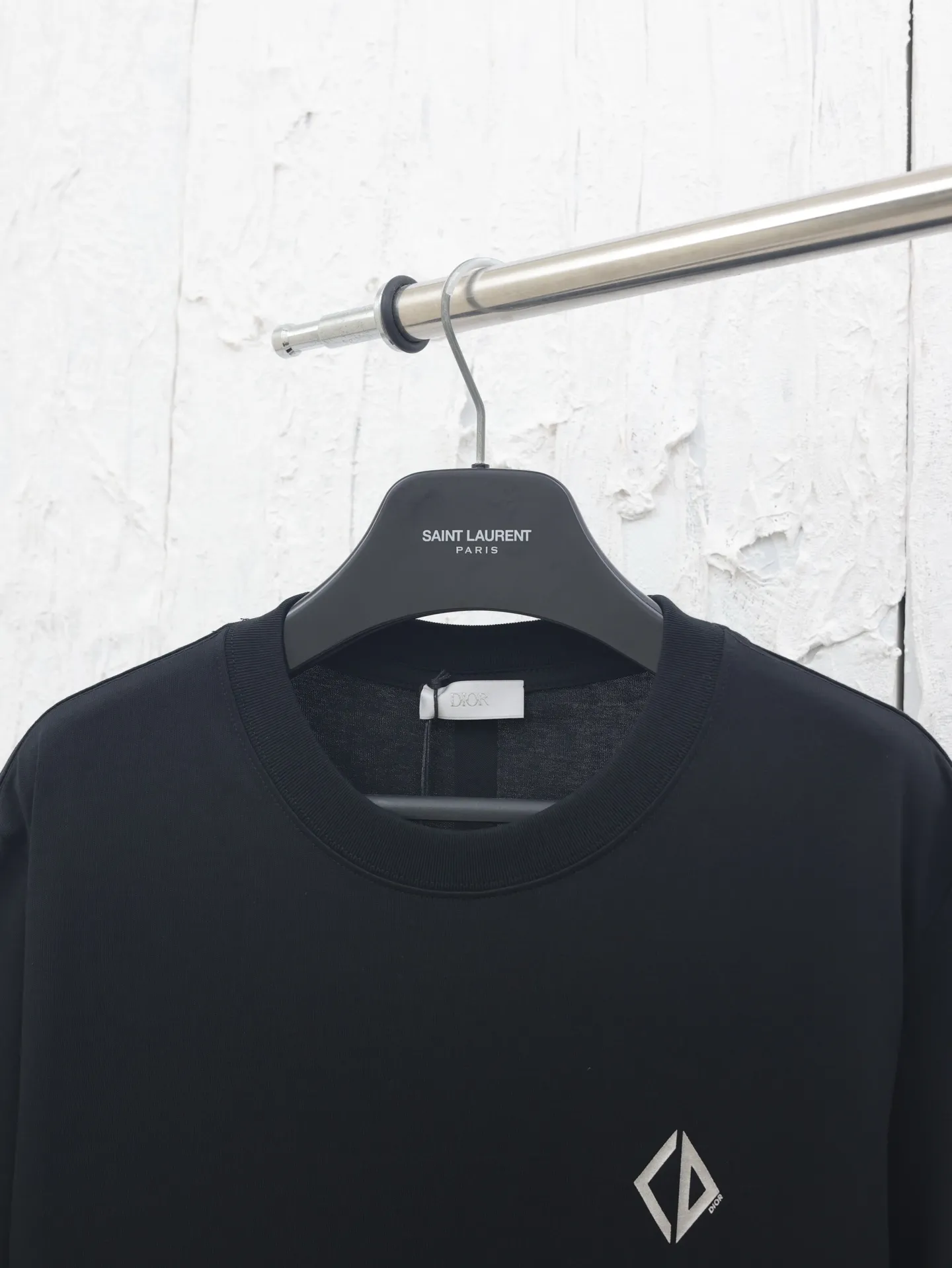 🅿️250 Dio*/Dior 25SS micro-label embroidered short-sleeved T-shirt, color-matched dyed fabric, jacquard flat machine thread, round neck vertical version, full set of accessories! Using 100% cotton fabric, multi-dimensional testing to compare color difference issues, and debugging the final restoration effect Size: S/M/L/XL