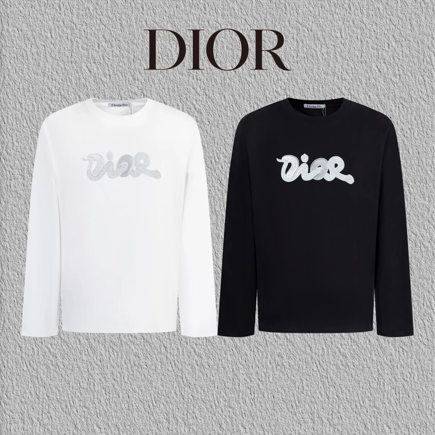 🅿️250 Style No. B44 Dior Year of the Snake limited letters heat-pressed long T. Same style as the DIOR official website. Fabric: 32-count double yarn 300g pure cotton fabric. Weaving and dyeing threads of the same color in the same cylinder. Consistent colors. Process: imported machine high-temperature hot-pressed snake logo. Supporting: complete three labels. Cardboard. Oil paper code sticker packaging. High-temperature pre-shrinking process before production. No shrinkage and deformation. Imported machine professional plate making os version Can wear up to 200 pounds. The size is measured manually. The error of 2-3cm is normal. Color: black white size: s m l xl
