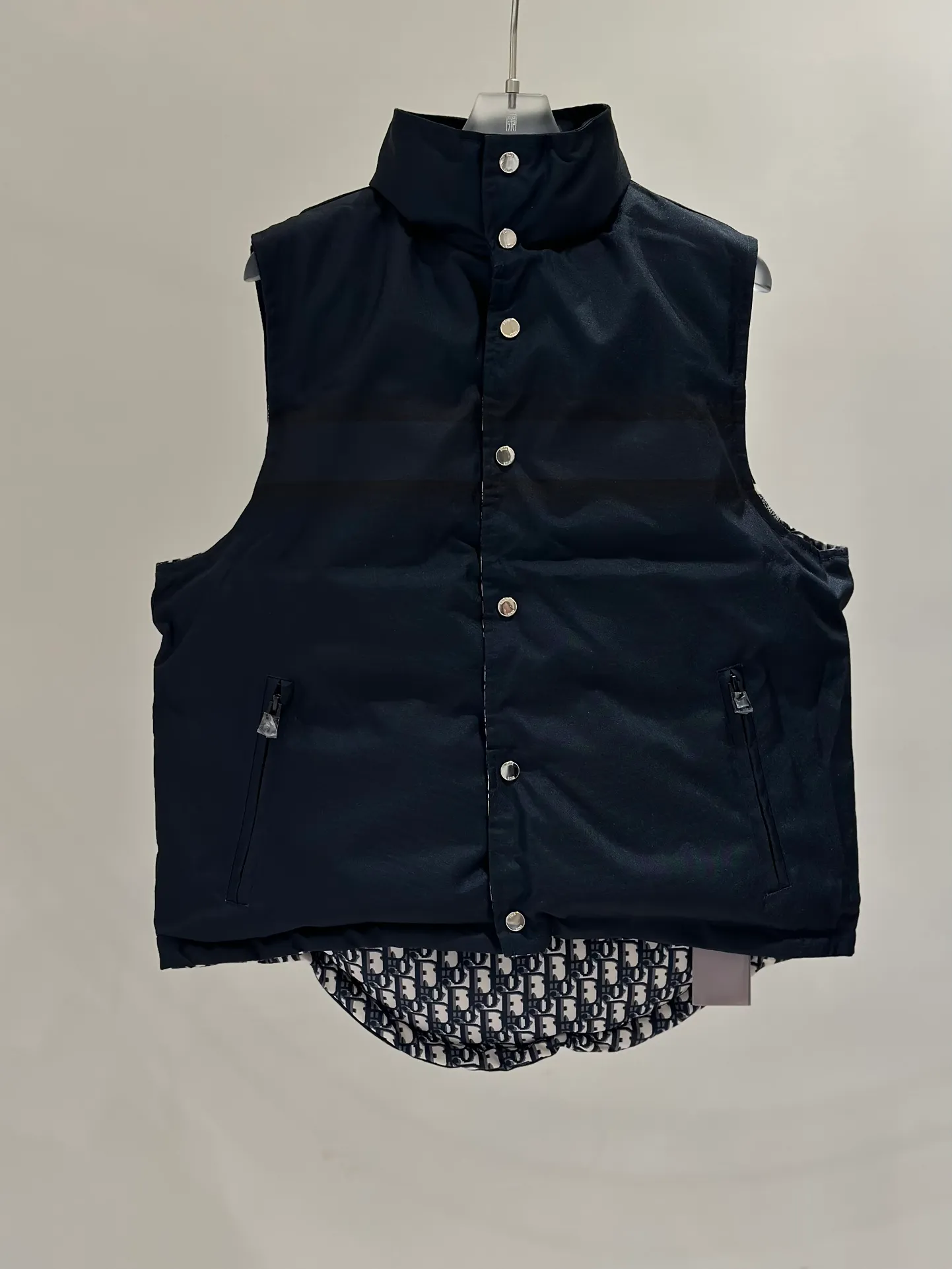 🅿️780 packed.  High-velvet goose down mu Di*r/Dior classic houndstooth all-over print reversible down jacket/down vest