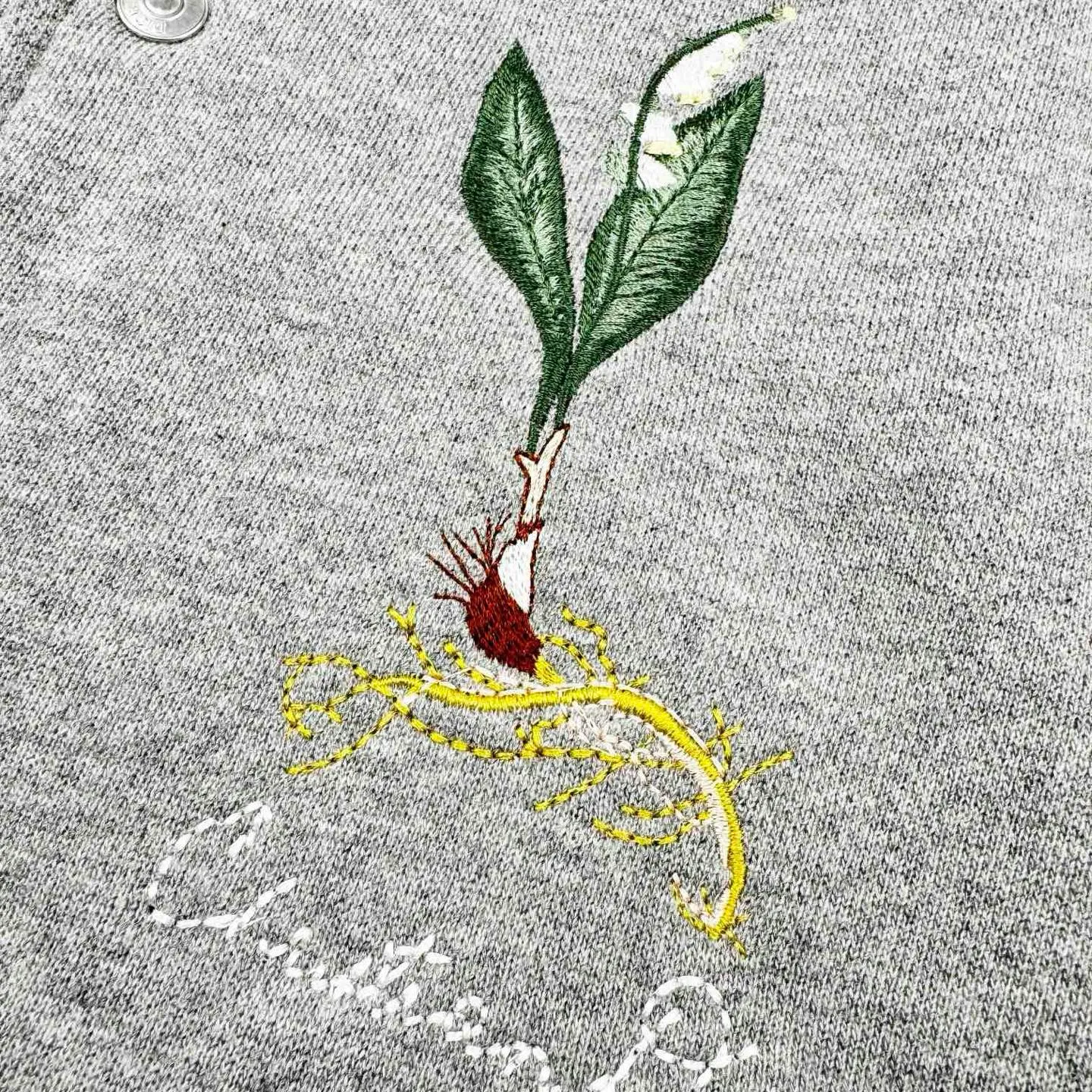 🅿️530 [Exclusive supply] CD 24SS Lily of the Valley signature embroidered baseball jacket. Originally purchased for 24,000. The large body fabric is carefully made of high-quality cotton jersey fabric. It is designed with gray and white contrasting colors and contrasting white binding details to highlight the silhouette. The collar, hem, and cuffs are custom-woven and dyed with high-density flat machine threads. The lily of the valley flower on the front panel and the signature font on the back panel are embroidered with fixed-dyed matte embroidery thread on the board and needle embroidery technology. The pattern is embroidered with Tajima machine thousands of needles. The stitching method is dense and ultra-high-density without revealing white, enriching the spatial level of the overall picture. The characteristic of positioning needle embroidery technology is exquisite patterns. Due to its unique stitching method, the embroidery patterns have a strong sense of luster and three-dimensionality. The inner lining is made of 110g T400 cupro fiber lining. The placket is designed to open and close with engraved aluminum buttons. All accessories are customized according to the original version. The upper body is crisp and stylish, and is exclusively produced to create a fashionable overall shape. Size:S-M-L-XL