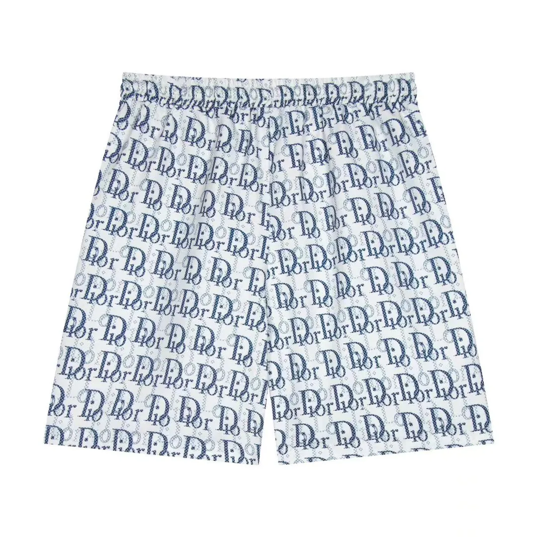 🅿️140 ❥G203# 2024 Classic series new model with full-width three-dimensional logo printing, original customized version, five-point casual beach shorts, inner mesh effect. Size: S-XL Color: white blue white black