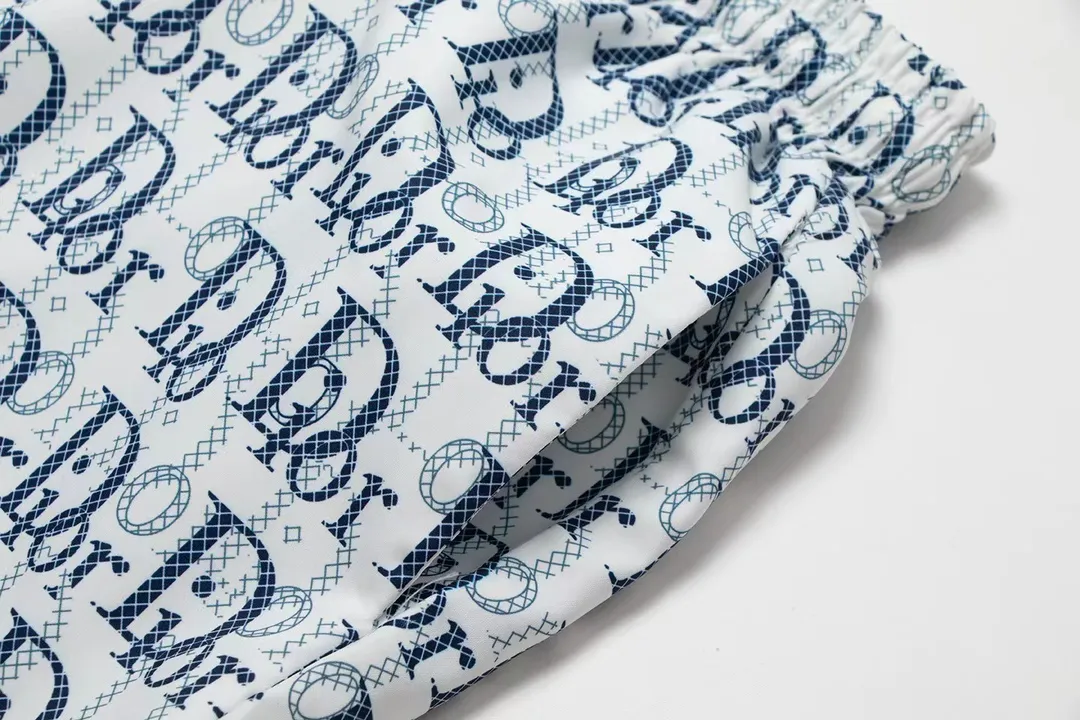 🅿️140 ❥G203# 2024 Classic series new model with full-width three-dimensional logo printing, original customized version, five-point casual beach shorts, inner mesh effect. Size: S-XL Color: white blue white black