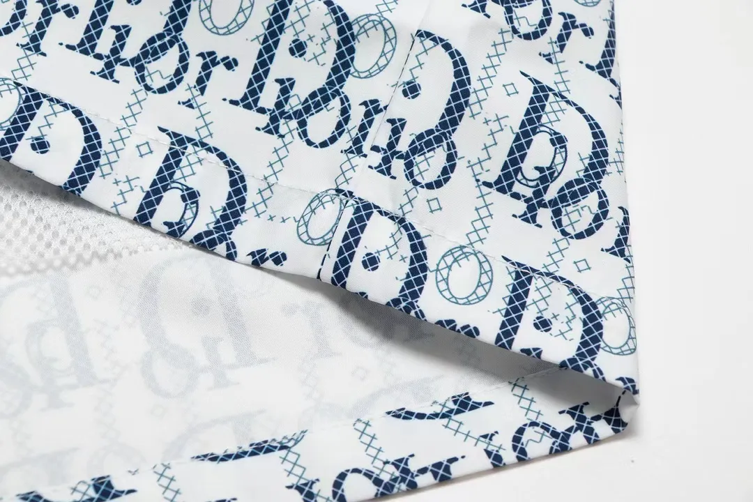 🅿️140 ❥G203# 2024 Classic series new model with full-width three-dimensional logo printing, original customized version, five-point casual beach shorts, inner mesh effect. Size: S-XL Color: white blue white black