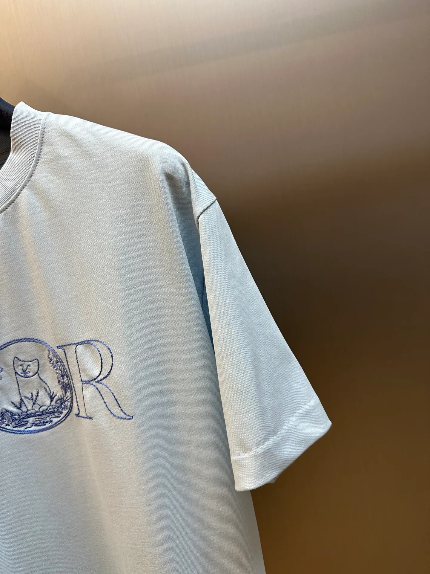 🅿️240 4-day pre-sale DIOR 25 joint short-sleeve This T-shirt displays the logo from this season’s DIOR AND HYLTON NEL joint series. Crafted from blue cotton jersey, it has a classic silhouette with a ribbed crew neck and embroidery on the chest for added style.  size：xs s m l