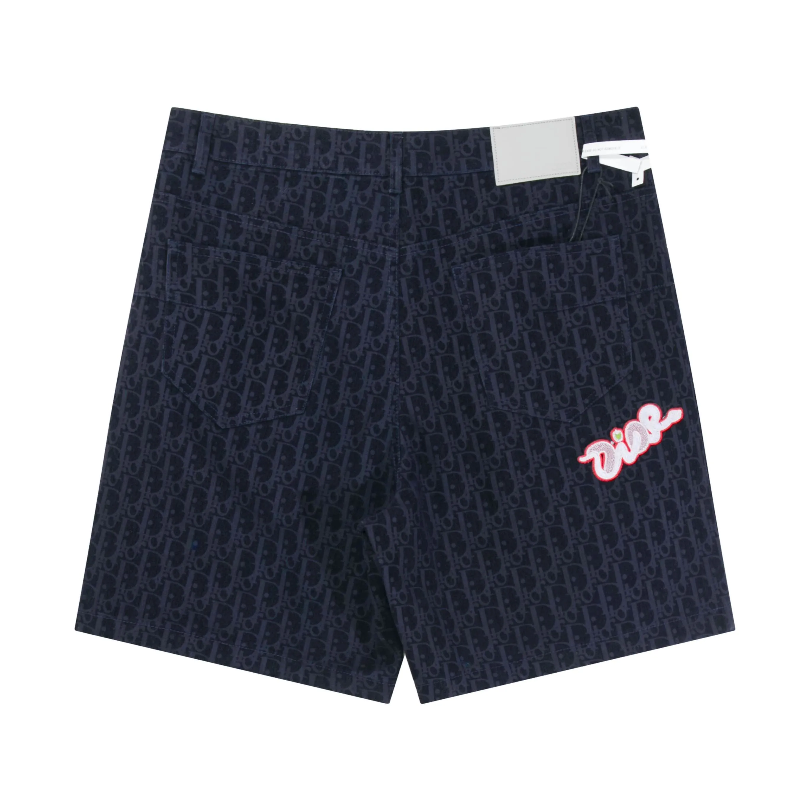 🅿️290 High-quality and new Dio Dior Year of the Snake limited edition flocked denim shorts. The classic presbyopia is reinterpreted all over the body. The snake pattern under the pockets forms the brand letters with a slight flocking effect and a three-dimensional pattern. The cotton denim fabric is low-key and dark washed. The design style is classic and easy to wear. Size:XS-L