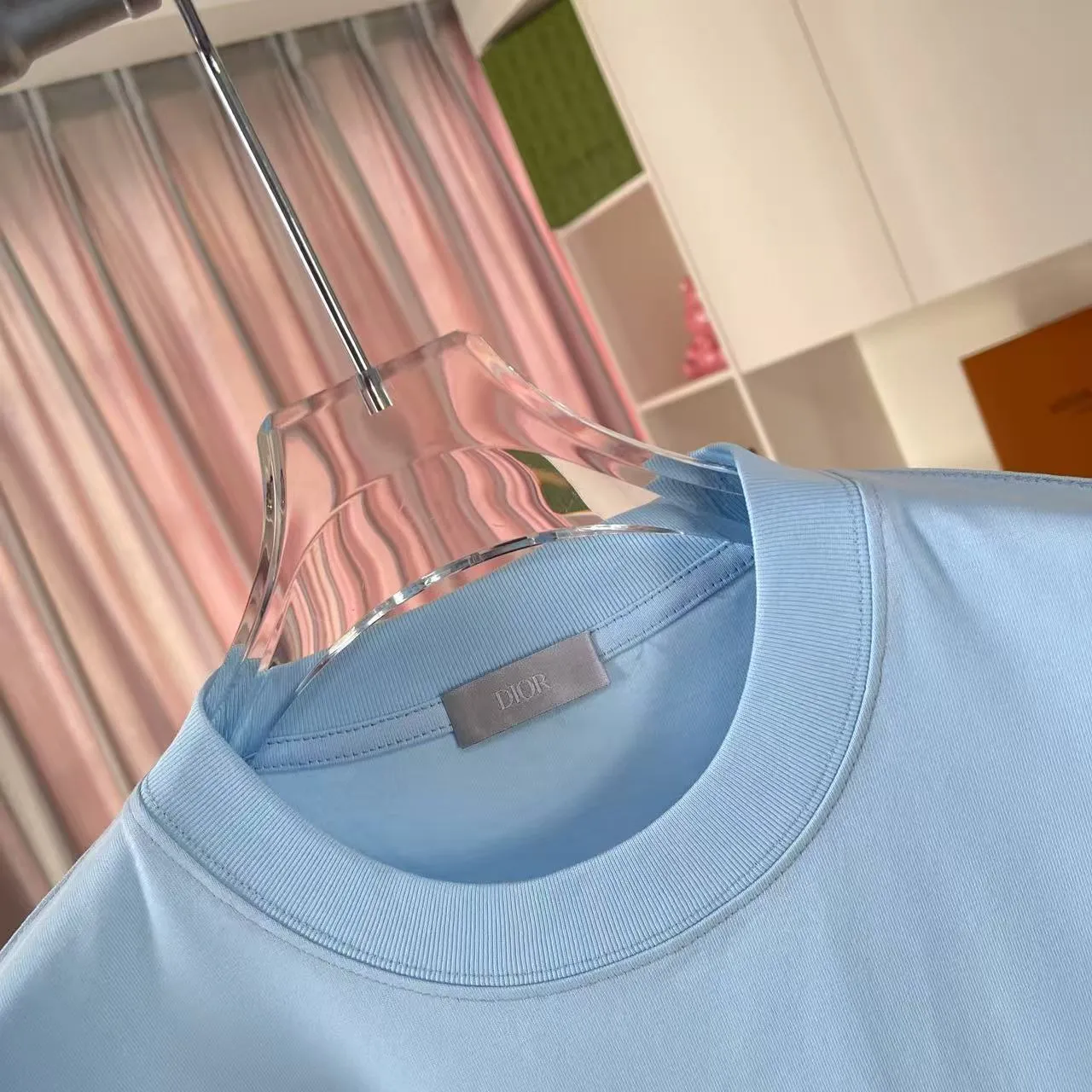 🅿️170 Dio Dior 2025 summer new style Letter logo three-dimensional silicone printing Short-sleeved T-shirt Customized fabric 300g Same style for men and women Color: Black White Sky Blue Iron Gray Size: S M L XL XXL Five codes​