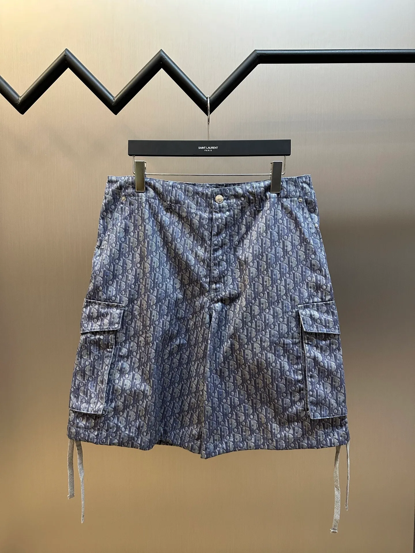🅿️530 DIOR cotton twill printed pocket cargo shorts, customized twill cotton 10*10 cotton, cloth printing, positioning cutting bed, customized leather label size: 48.50.52.54