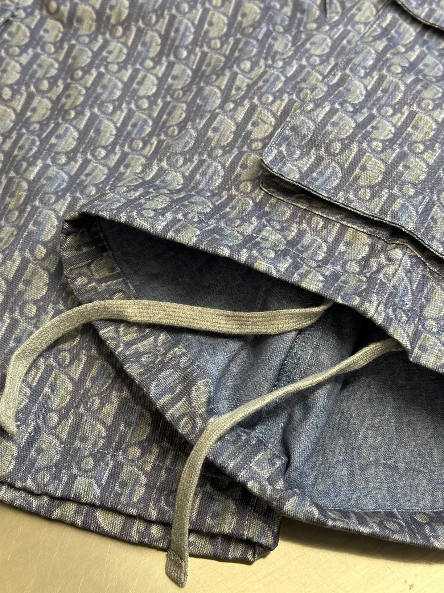 🅿️530 DIOR cotton twill printed pocket cargo shorts, customized twill cotton 10*10 cotton, cloth printing, positioning cutting bed, customized leather label size: 48.50.52.54