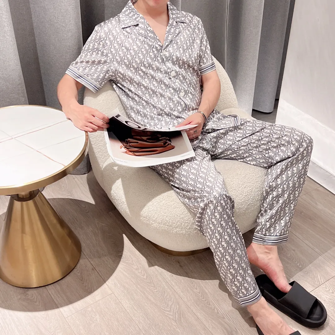 🅿️360 2024 DIOR Dior home wear, high-end Korean silk fabric, skin-friendly, soft and comfortable, couple size M～XXXL