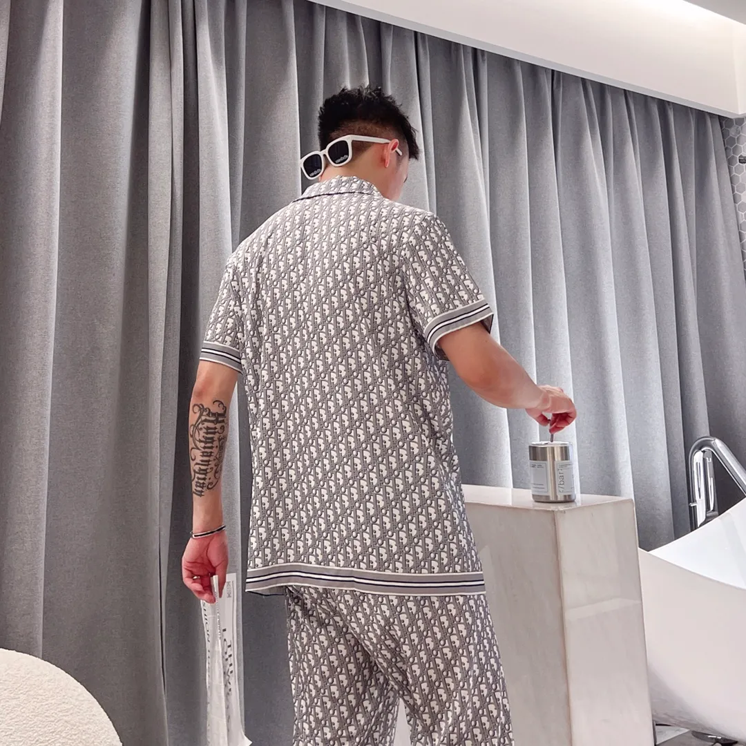 🅿️360 2024 DIOR Dior home wear, high-end Korean silk fabric, skin-friendly, soft and comfortable, couple size M～XXXL