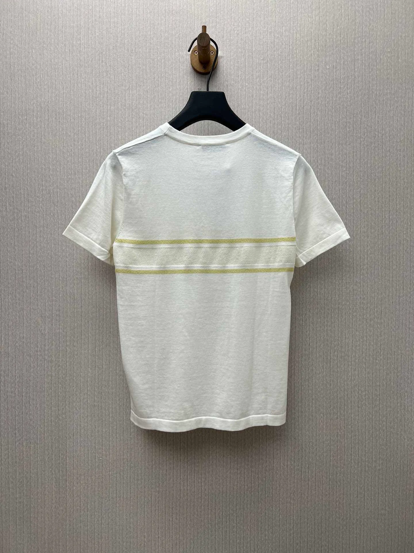 🅿️440 Dior 25ss new round neck star knitted short sleeves, letters and star crochet pattern on the chest, high version, code number: S.M.L.