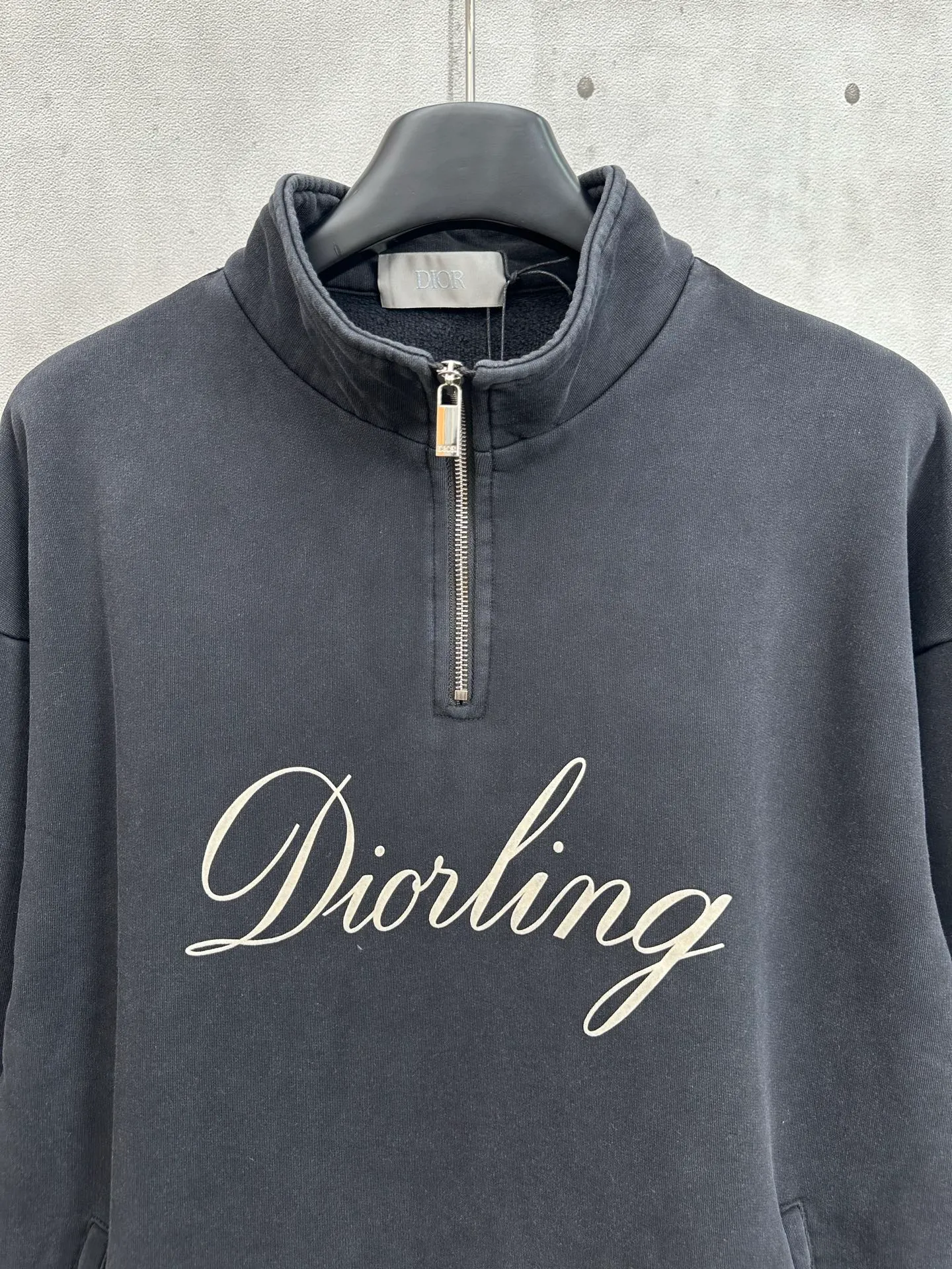 🅿️400 DIOR Dior classic letter logo half-zip long-sleeved sweatshirt, same style for men and women, complete with three standards, you can compare the quality at the counter at will Size: S M L XL