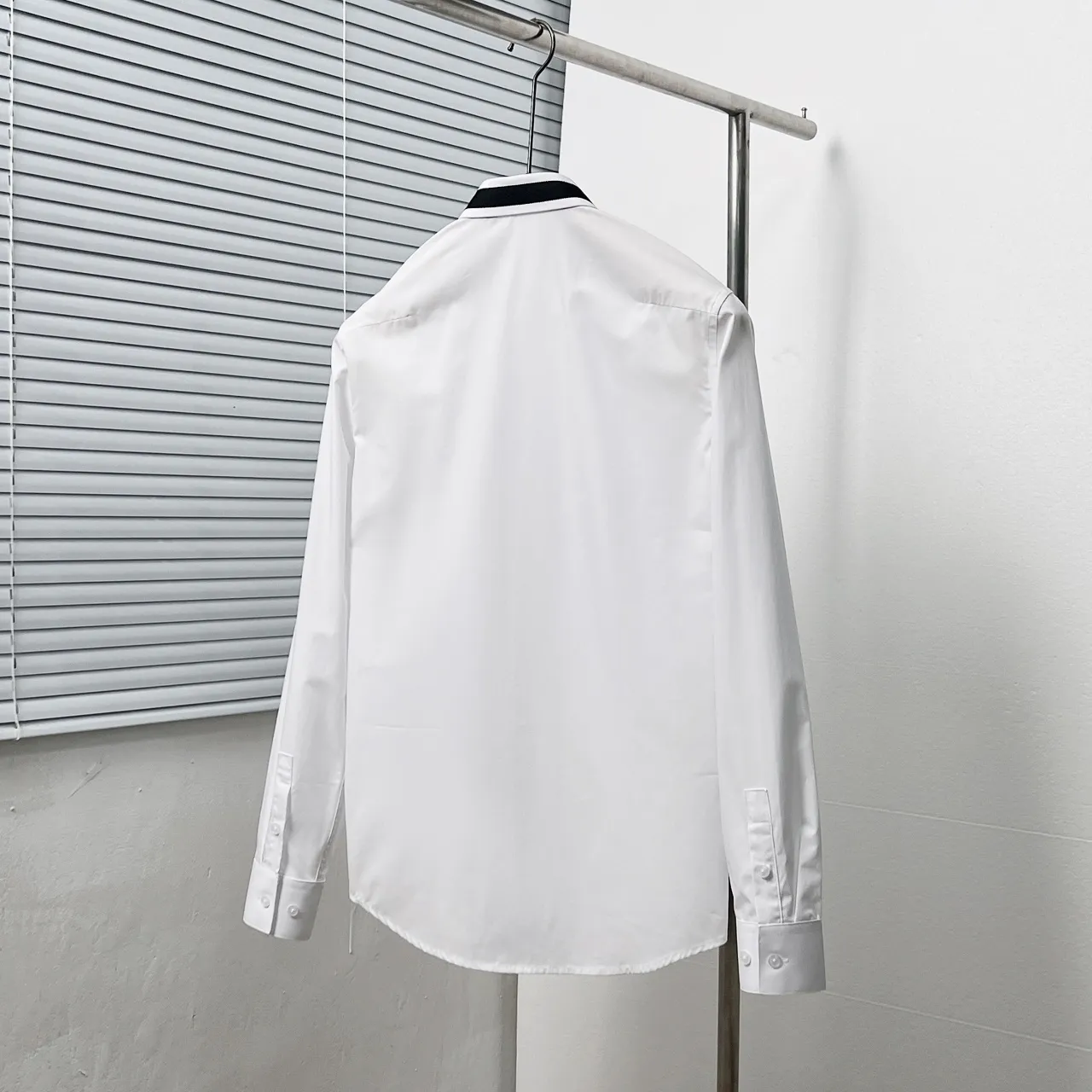 🅿️366 DIO*/Dior collar color-blocked webbing bee classic embroidered shirt Size: M-3XL Color: black white