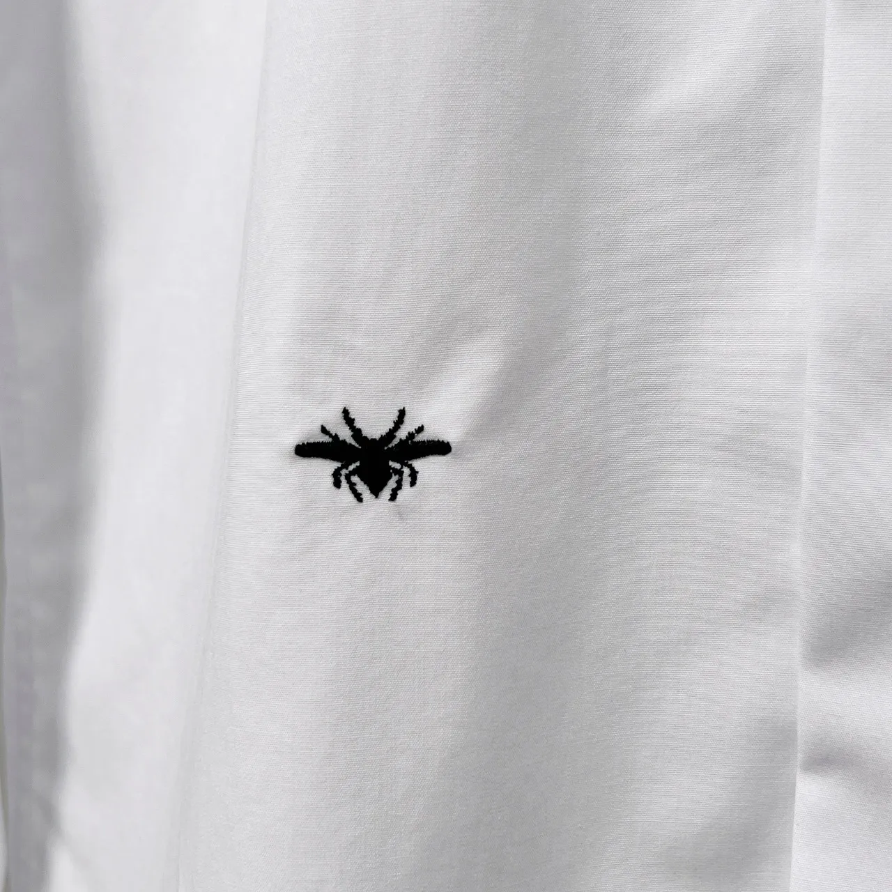 🅿️366 DIO*/Dior collar color-blocked webbing bee classic embroidered shirt Size: M-3XL Color: black white