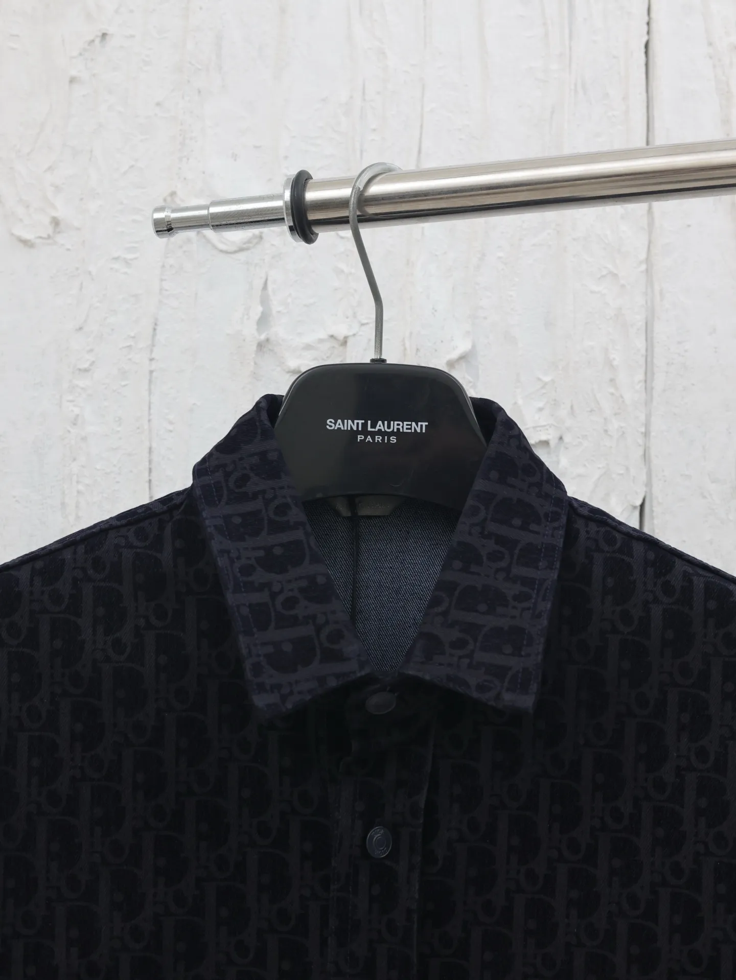 🅿️510 Dio*/Dior 25ss Year of the Snake pocket letter cotton blend denim short-sleeved shirt Size: S/M/L/XL