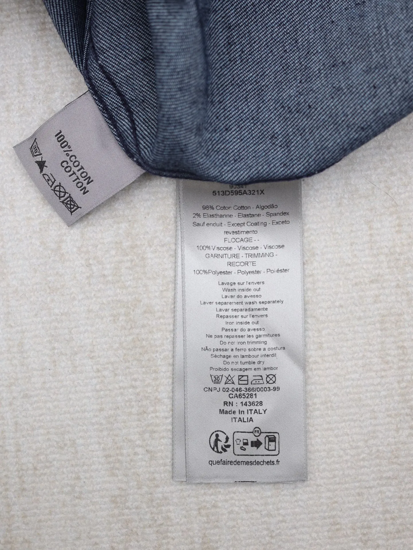 🅿️510 Dio*/Dior 25ss Year of the Snake pocket letter cotton blend denim short-sleeved shirt Size: S/M/L/XL