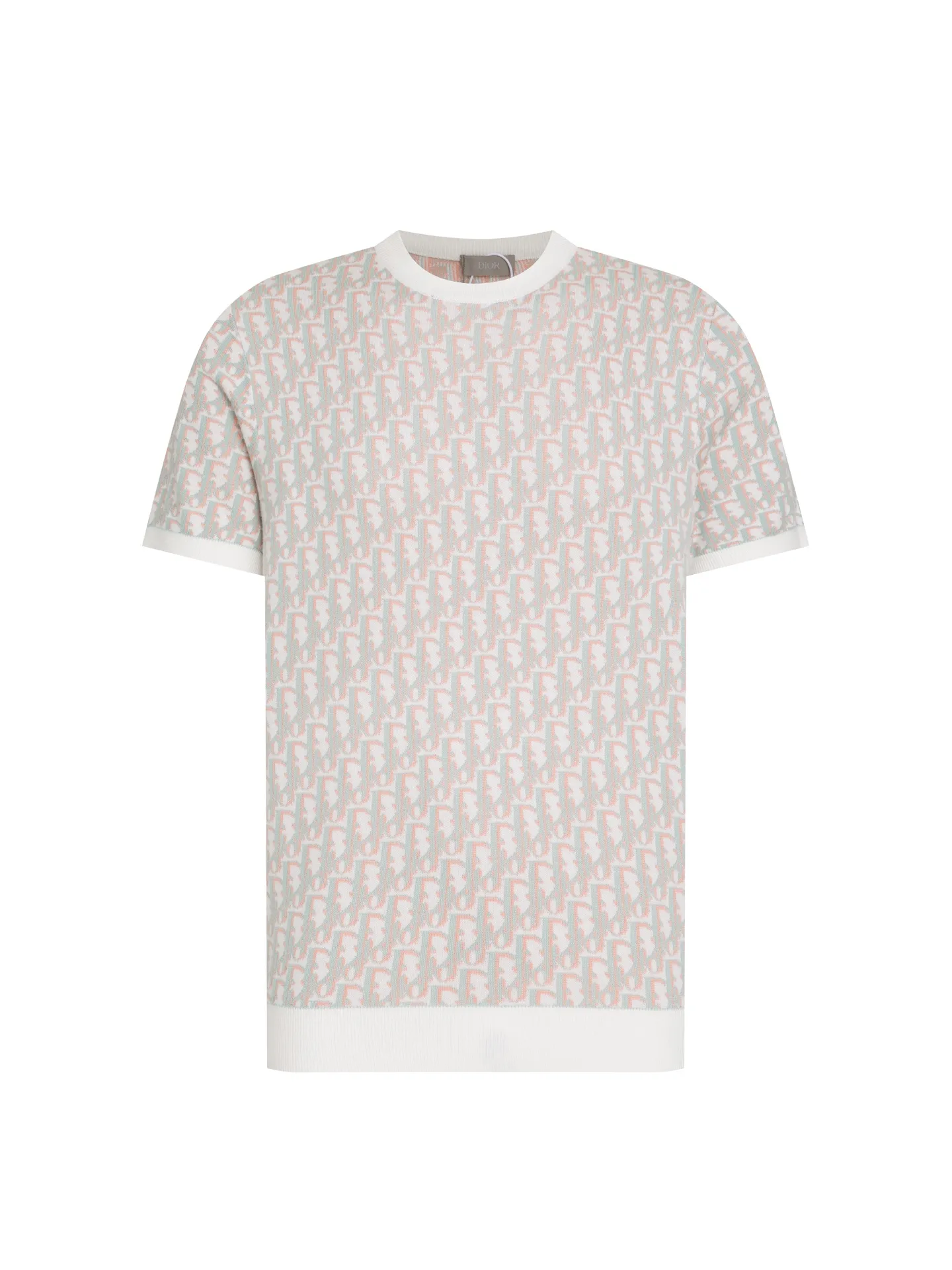 🅿️330 (ZP version) - Classic Dior official website letter jacquard round neck Tencel knitted short sleeves, same style for men and women - Made of ZP custom-dyed Tencel knitted fabric, threads are custom-dyed in the same cylinder with zero color difference, full set of accessories customized to distinguish the market currency, welcome to compare - Color Black White - Size S M L XL