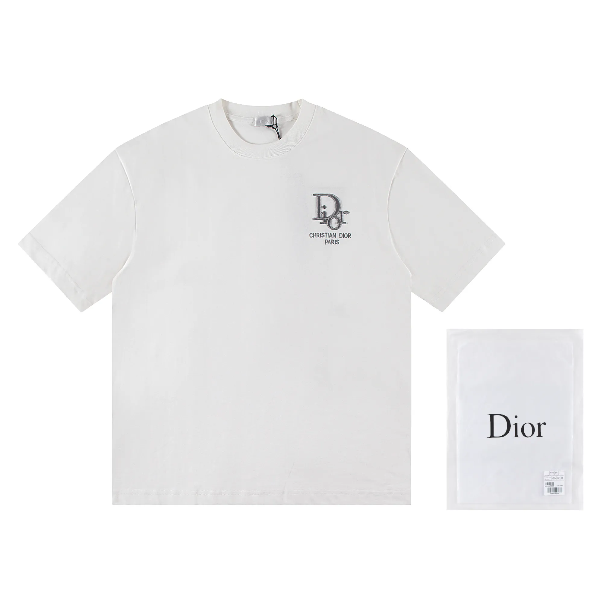 🅿️180 Dior*2026 latest short-sleeved material: high version 300g double yarn combed cotton Size: S M L XL Color: black white Style number: W2639