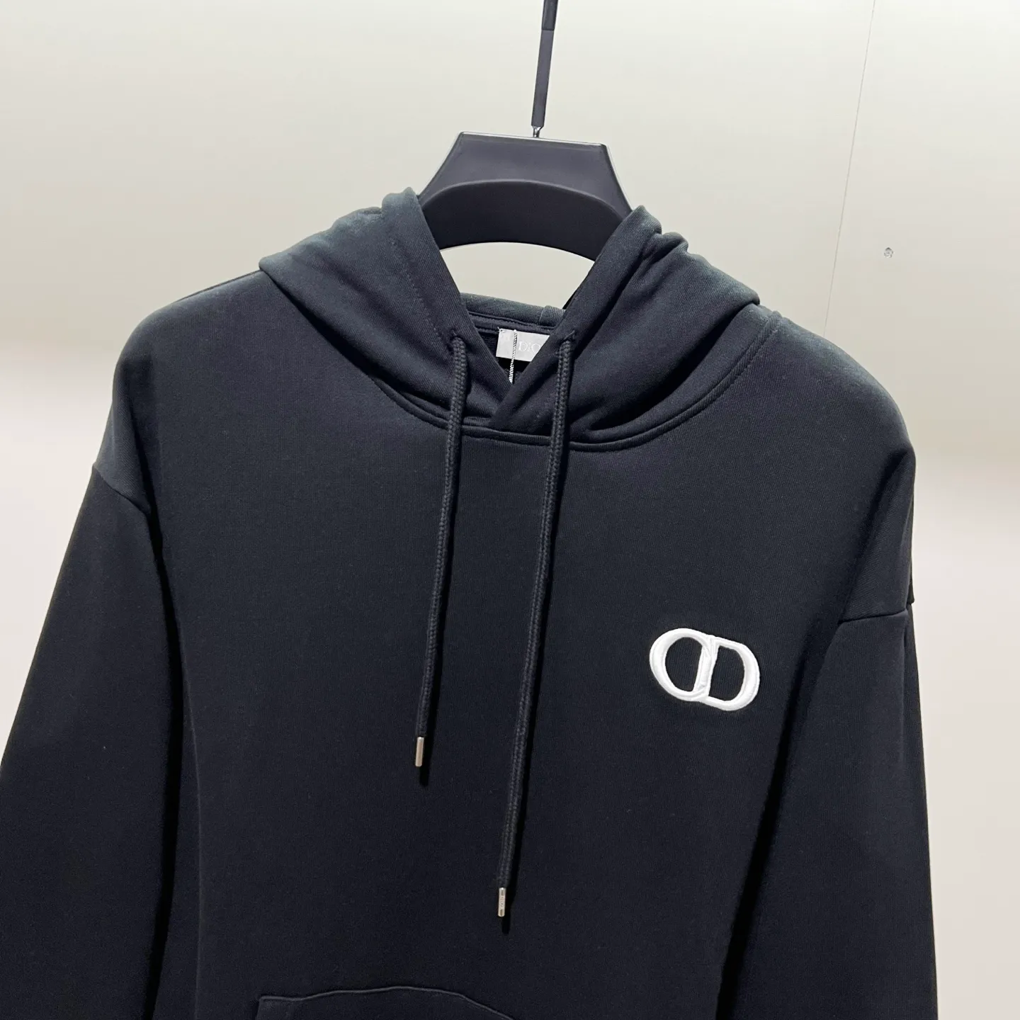 🅿️290 DIOR/Dior 420g pure cotton fabric hooded sweatshirt, classic and simple micro-label CD letter logo LOGO embroidery🪡 process, official synchronization, high version, high quality, fashionable personality, versatile trend, pure original quality, original fabric, tag, collar label, washed wheat, complete three standards, color: black, white, pink, gray, khaki. Size: XS-L