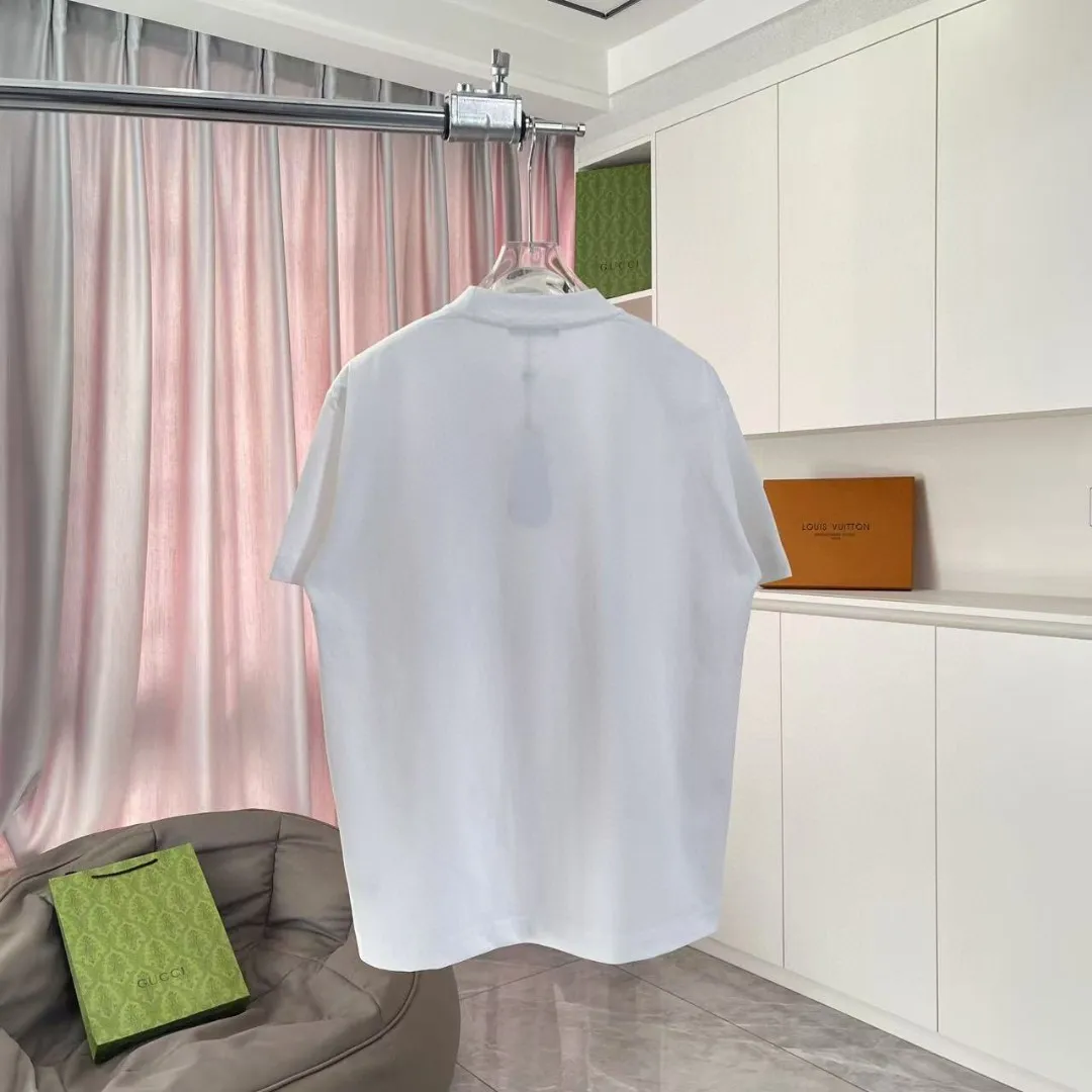 🅿️170 Dio*Dior 2025 summer new style Personalized letter logo printing Short-sleeved T-shirt Customized fabric 300g Same style for men and women Color: Black White Purple Iron Gray Size: S M L XL XXL Five codes​