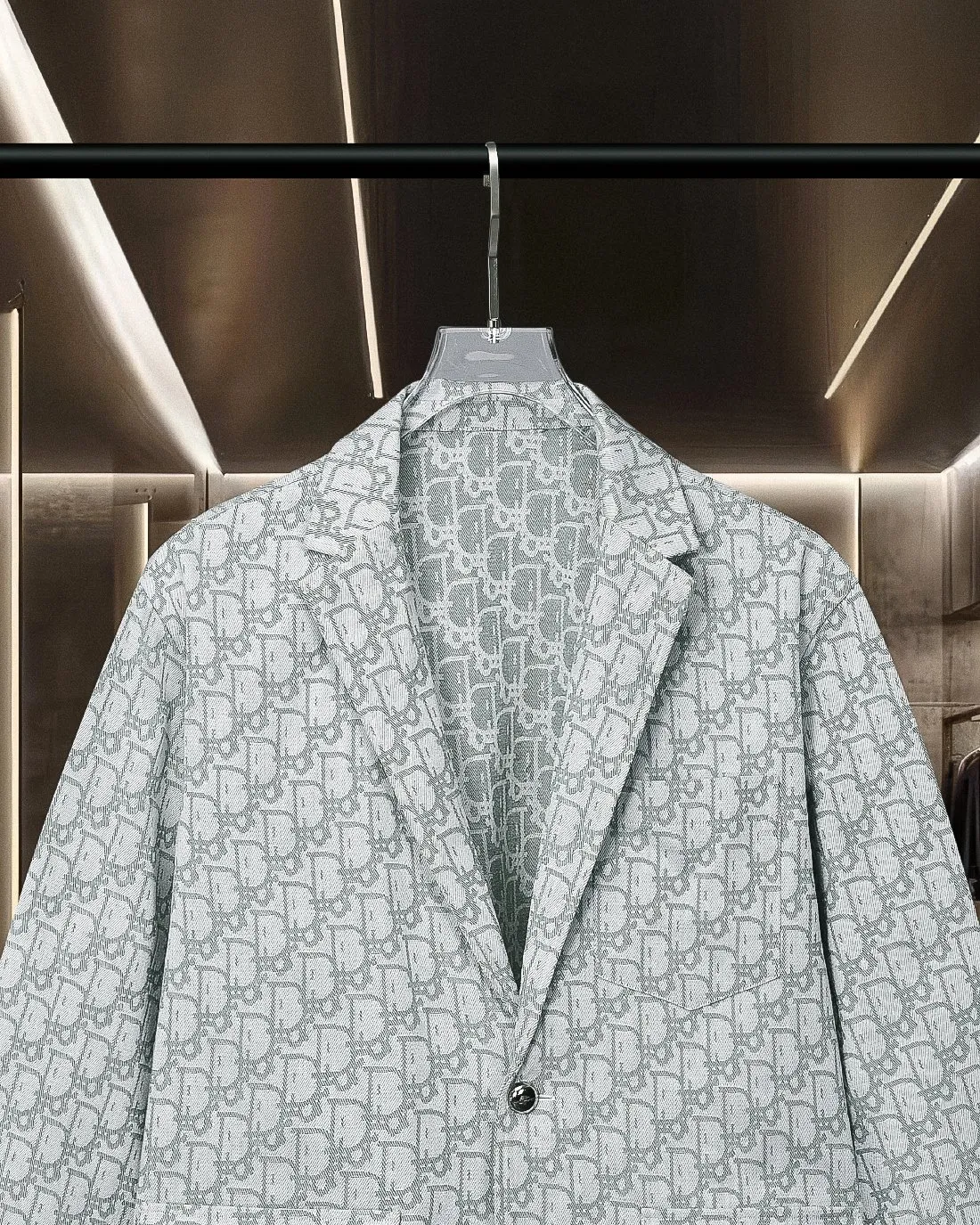 🅿️416 DIOR Dior's hot style is coming. All-over printed barrage logo lapel suit denim jacket. 2025ss official website new jacquard logo, exquisite logo. High-end version, custom-made fabrics at the counter. Highly breathable and comfortable, exquisitely crafted, with impeccable detail processing, custom-made logo engraved buttons, and complete three labels. Brand element design concept reflects high quality. It feels delicate and soft! It presents a casual cut and the upper body shape is great! 🐍Size: M-XXL
