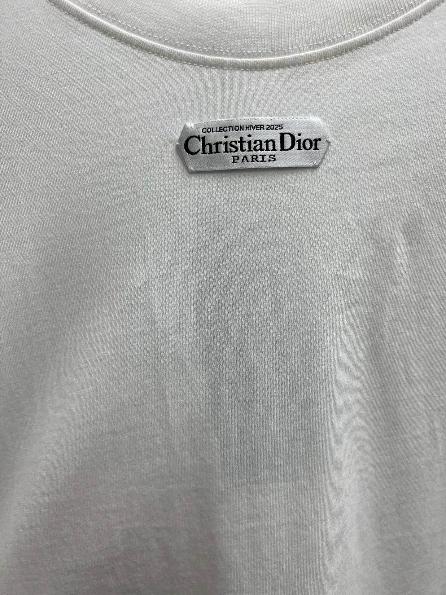 🅿️290 Dior 25ss new T-shirt is a new product of the 2025 winter men's wear series. It is decorated with a Christian Dior Paris logo label inspired by the spirit of Dior haute couture to enhance the style and pay tribute to the extraordinary craftsmanship of the Dior workshop. Crafted from white cotton jersey with a ribbed crew neck and cuffs, it can be worn with track pants for a casual look. Size: S.M.L.XL.