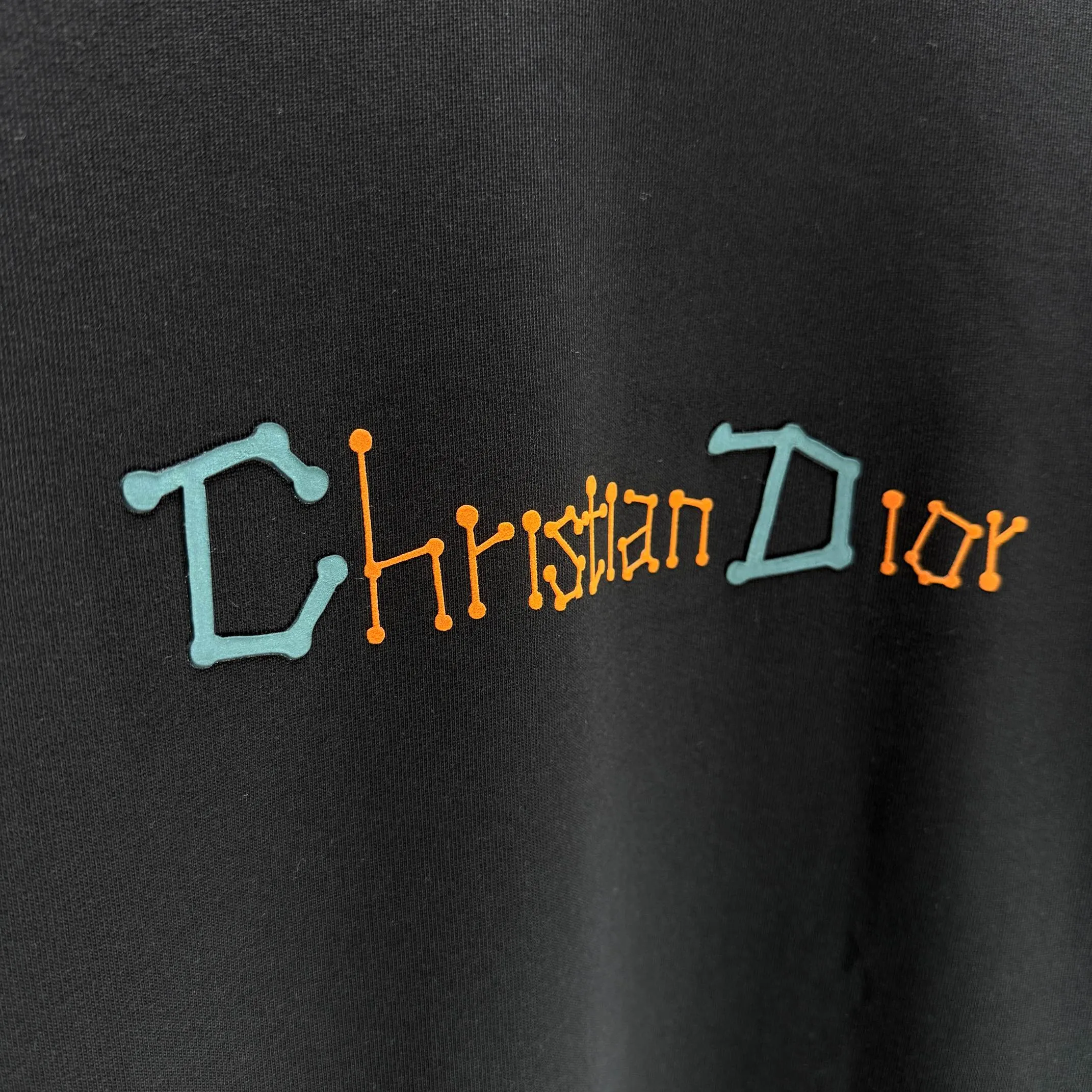 🅿️250 Dio* Dior* 2025 autumn and winter new round neck sweatshirt 400 grams terry cotton letter logo flocking ➕skin-feeling cotton Color: Black White Blue Gray Size: S M L XL XXL