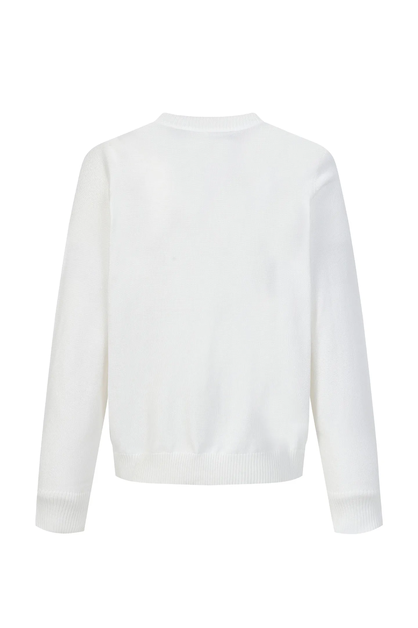 🅿️340 CD Archives Logo Embroidered Crew Neck Sweater The Archives Labels logo is reinterpreted with an embroidered version of the brand label. Made of white wool jersey with ribbed crew neck, cuffs and hem. It is characterized by timeless charm and is perfect for adding a touch of elegance to spring looks. Dior Archives Labels embroidered at chest. Ribbed crew neck, cuffs and hem. Size:S M L