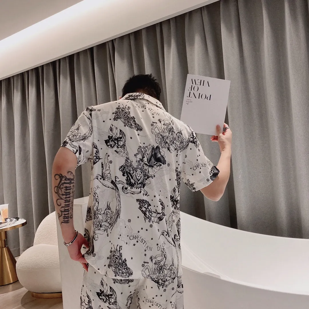 🅿️360 Dior home wear, high-definition Korean silk fabric, soft and comfortable on the skin, same style for men and women, women's size: XS～M, men's size: M～XXXL