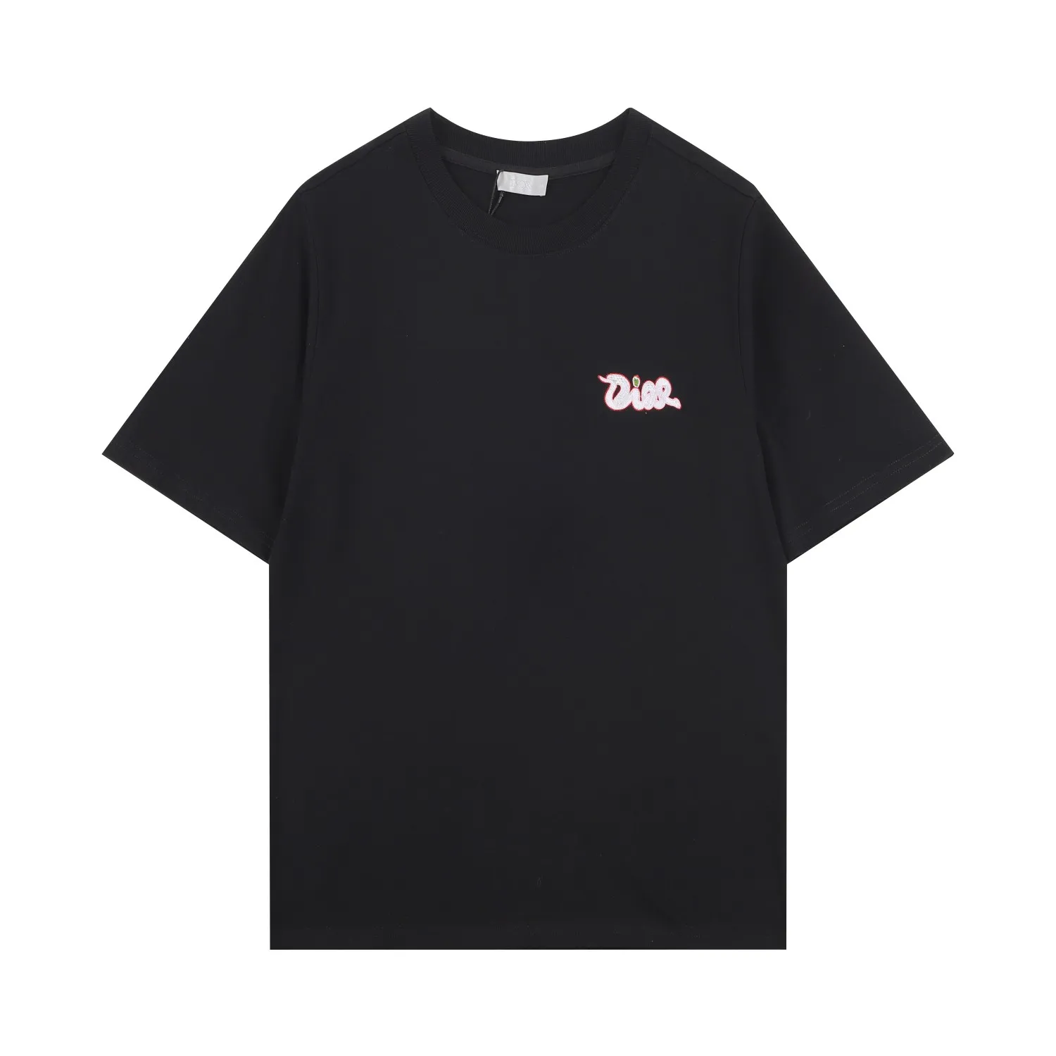 🅿️256 DIOR Di* 2025SS spring and summer new T-shirt. Made of 300 high gram weight pure cotton washed fabric. Three-dimensional 3D imported Tajima embroidery technology. Counter embroidery small logo. Original original logo. Details are in place💯 Color: black white Size: S-XL