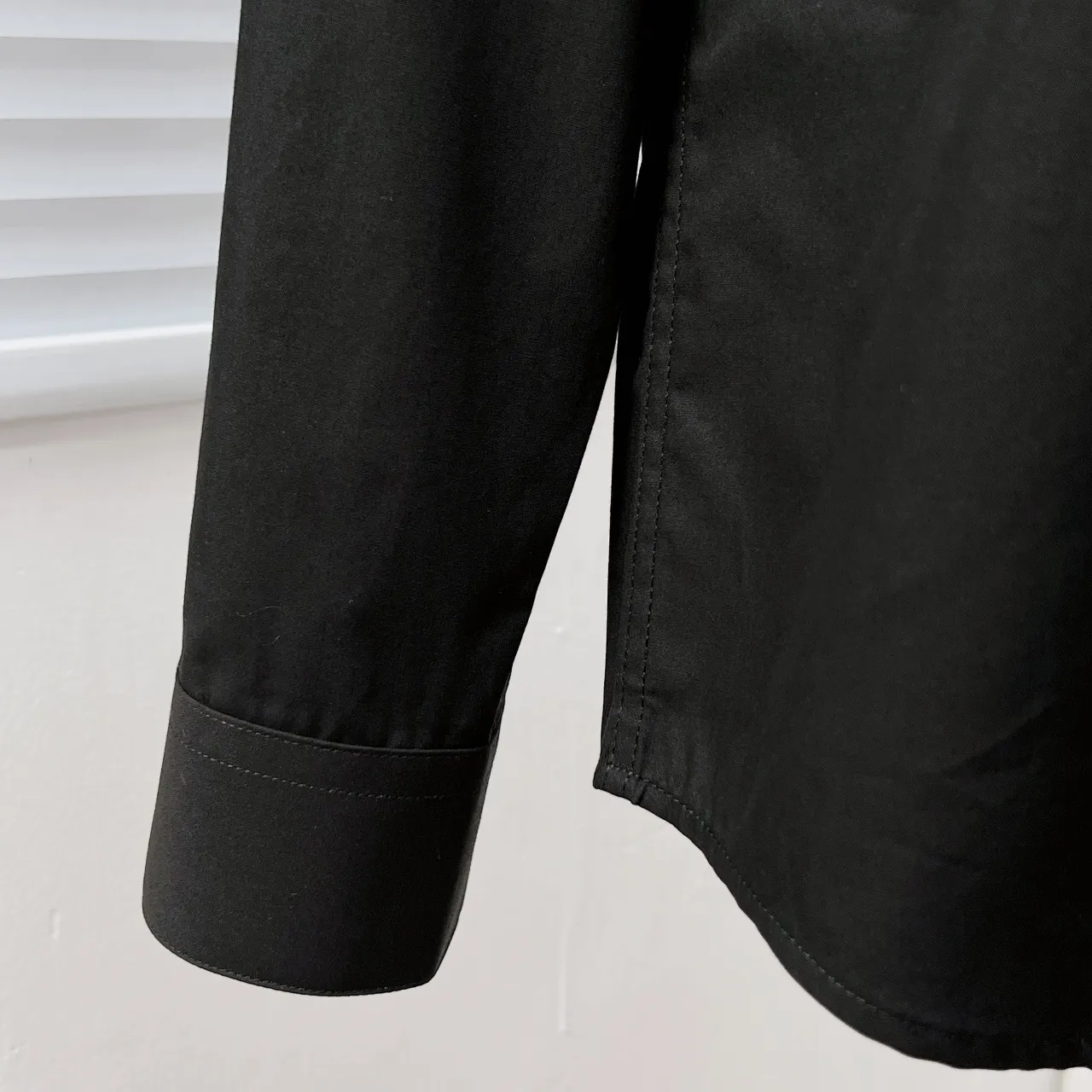 🅿️366 DIO*/Dior collar color-blocked bee embroidered shirt Size: M-3XL Color: Black White