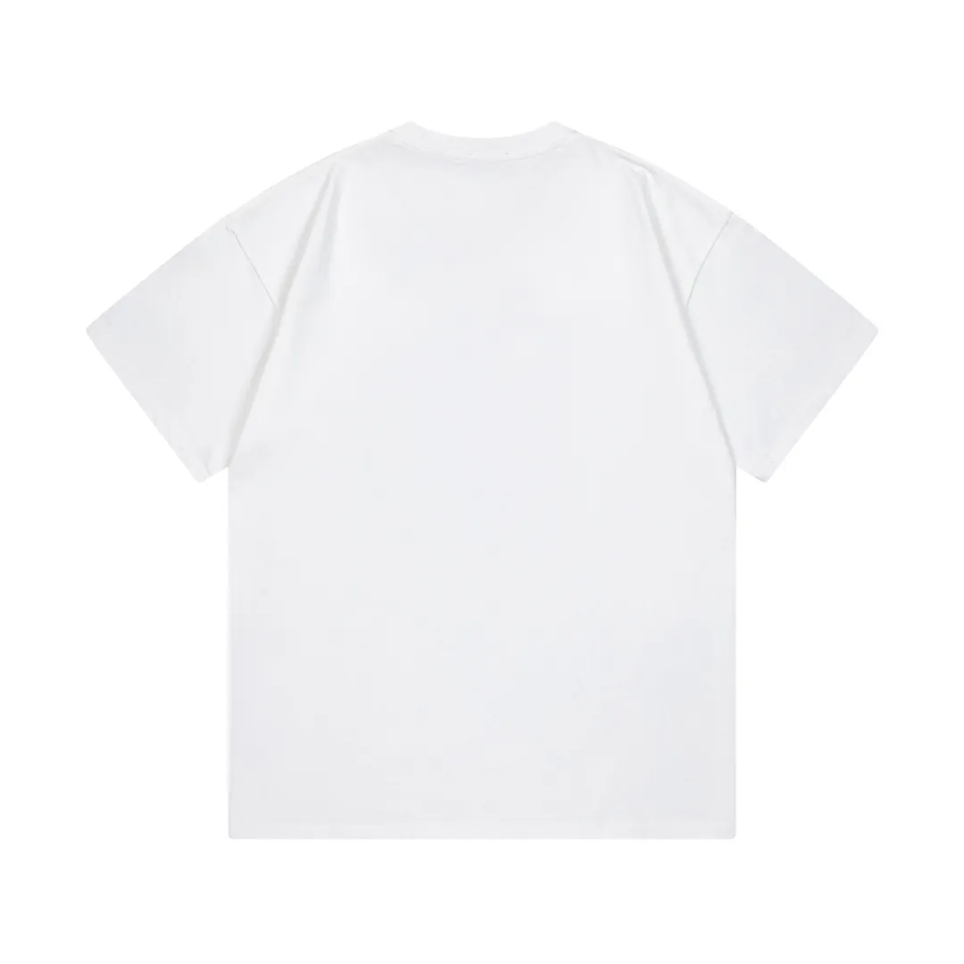 🅿️170 high version DIOR Dior 2025 early spring new style Customized 310g double yarn pure cotton fabric Concave patch embroidered letter logo Same style for men and women Short-sleeved t Color: White Size: S-XL