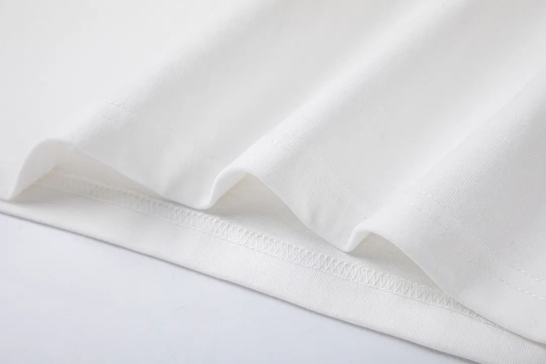 🅿️170 high version DIOR Dior 2025 early spring new style Customized 310g double yarn pure cotton fabric Concave patch embroidered letter logo Same style for men and women Short-sleeved t Color: White Size: S-XL
