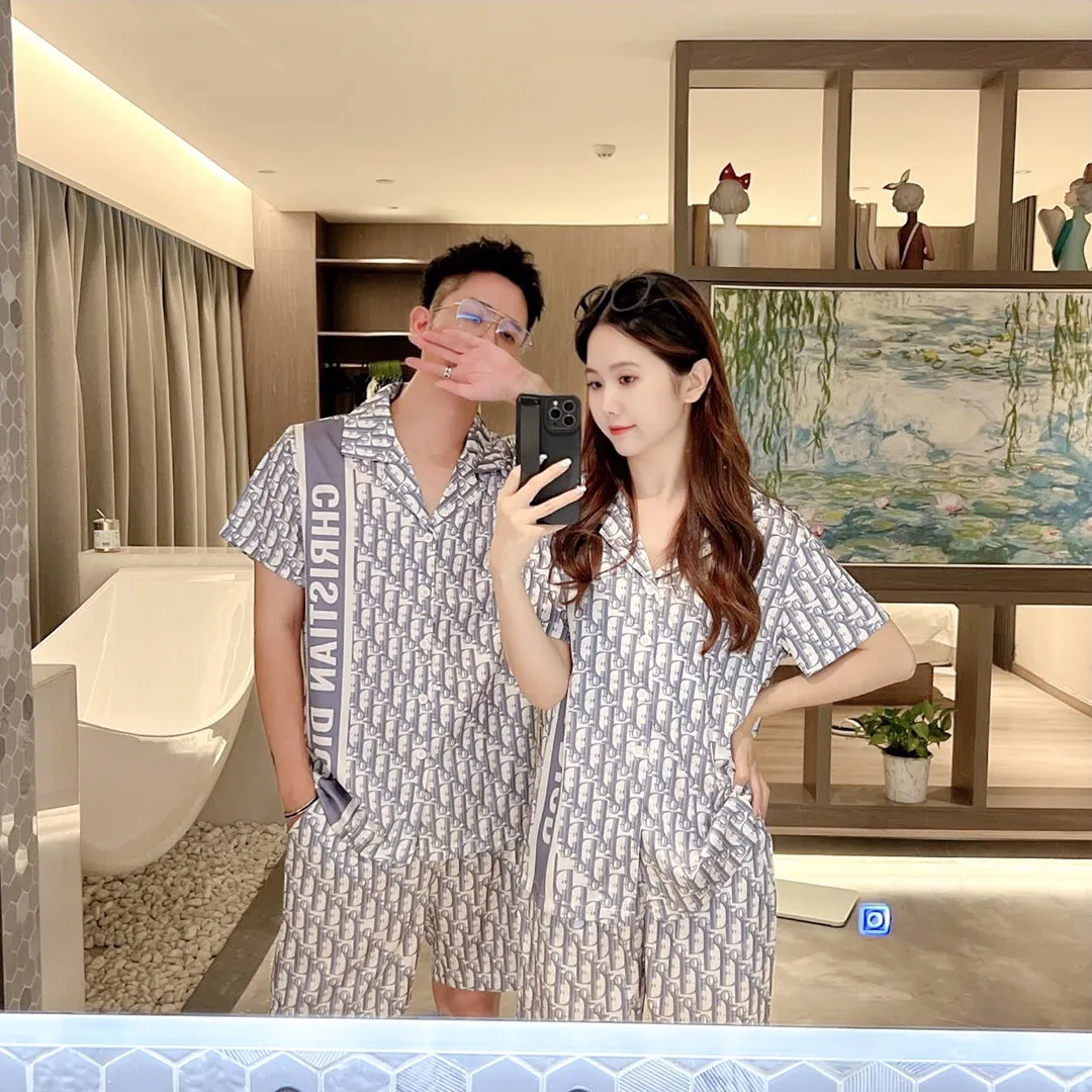 🅿️340 2024 DIOR Dior home wear, high-end Korean silk fabric, skin-friendly, soft and comfortable, couple size M～XXXL