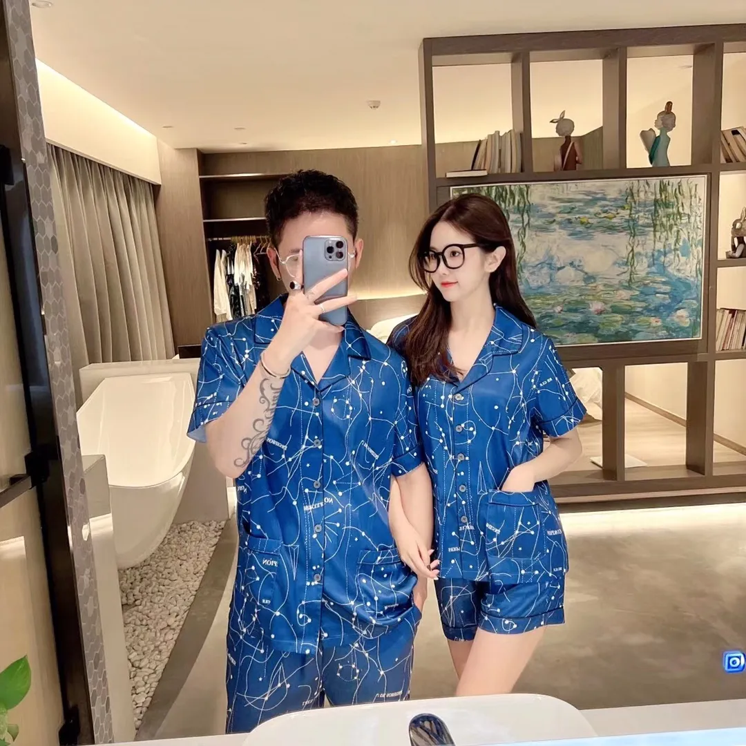 🅿️340 DIOR Dior home wear, high-end Korean silk fabric, skin-friendly, soft and comfortable, same style for men and women, women's size: S～L, men's size: M～XXXL